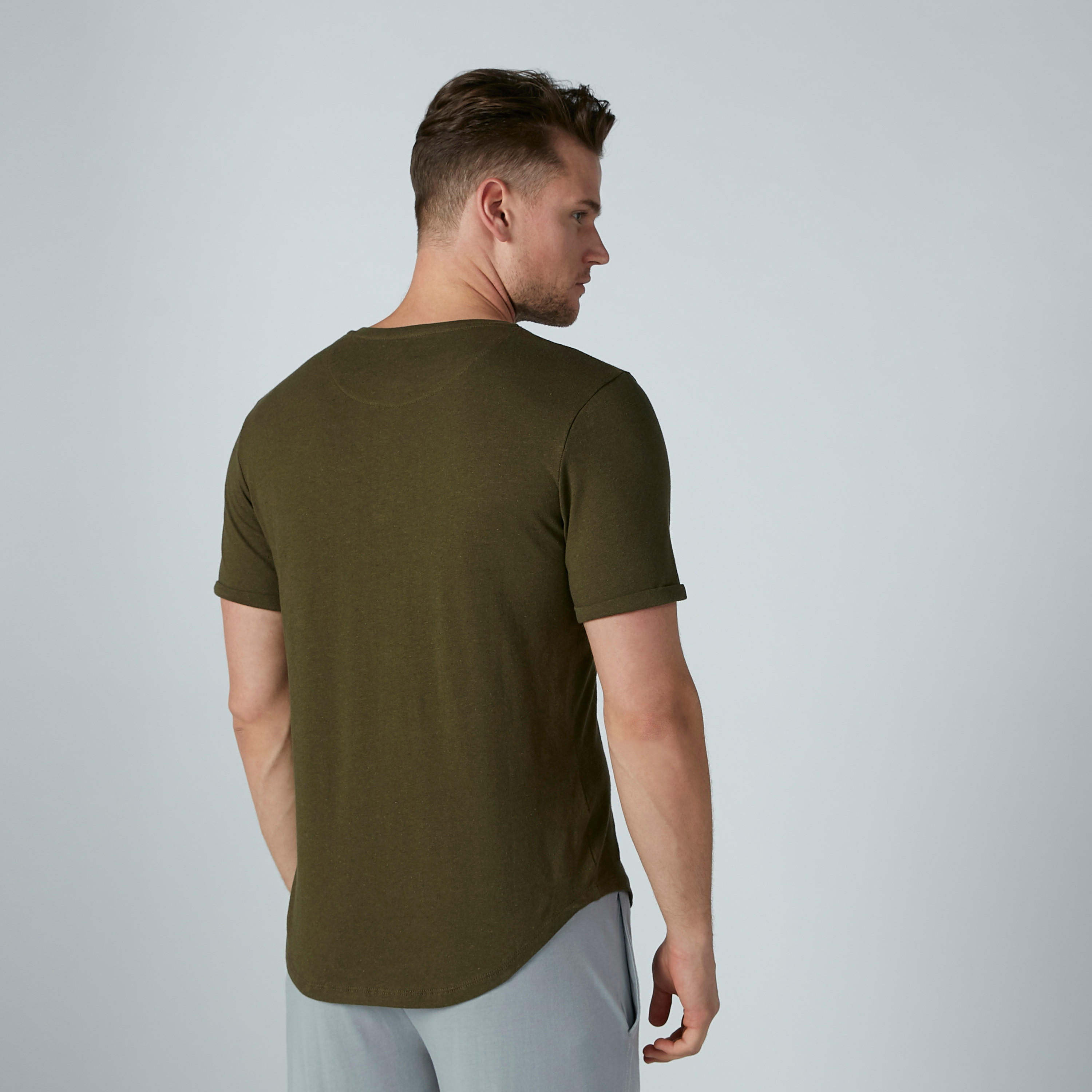 Solid T-Shirt with Henley Neck and Short Sleeves-men-clothing-tshirtsandpolos-tshirts-image-3
