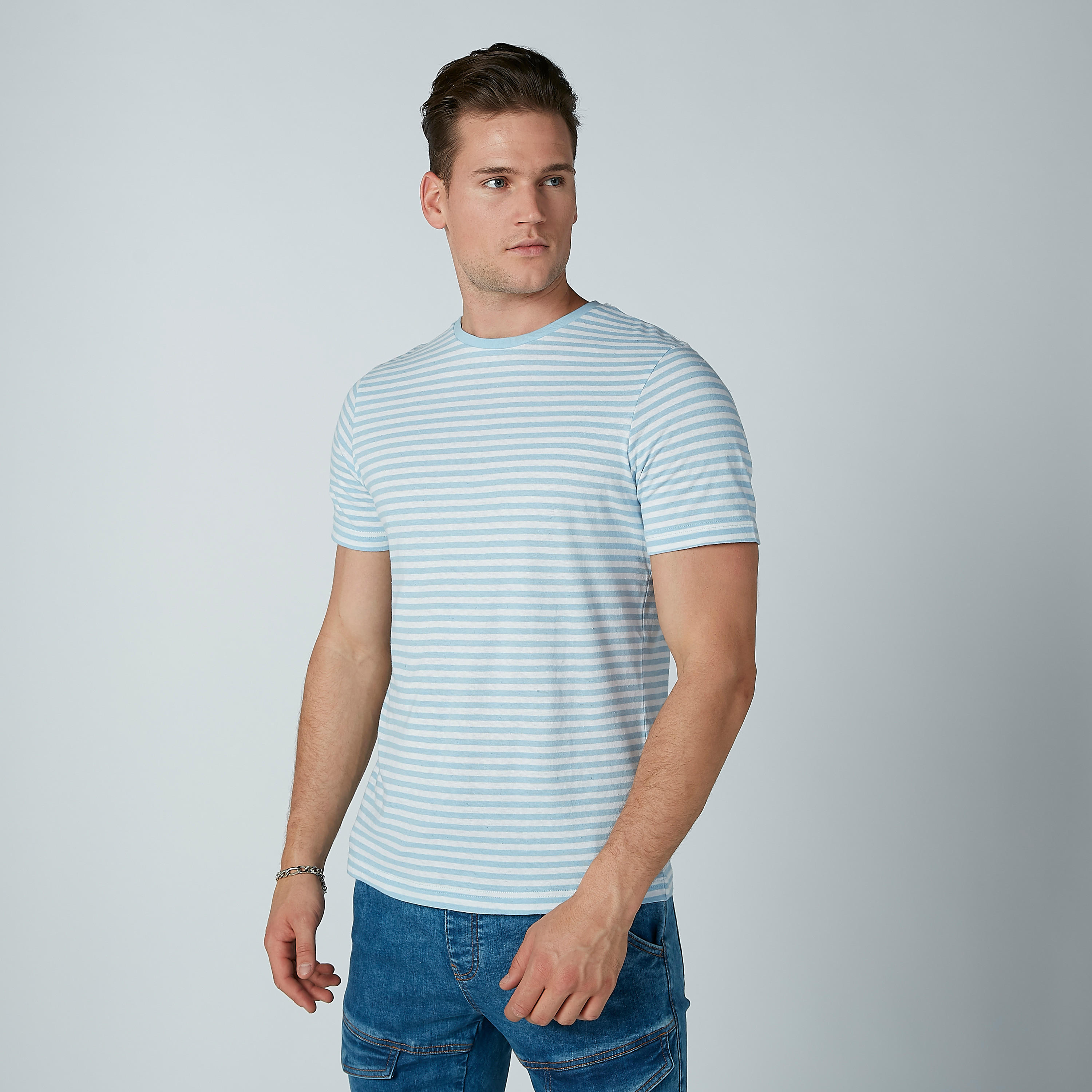 تيشيرت مقلم بأكمام قصيرة-men-clothing-tshirtsandpolos-tshirts-image-1