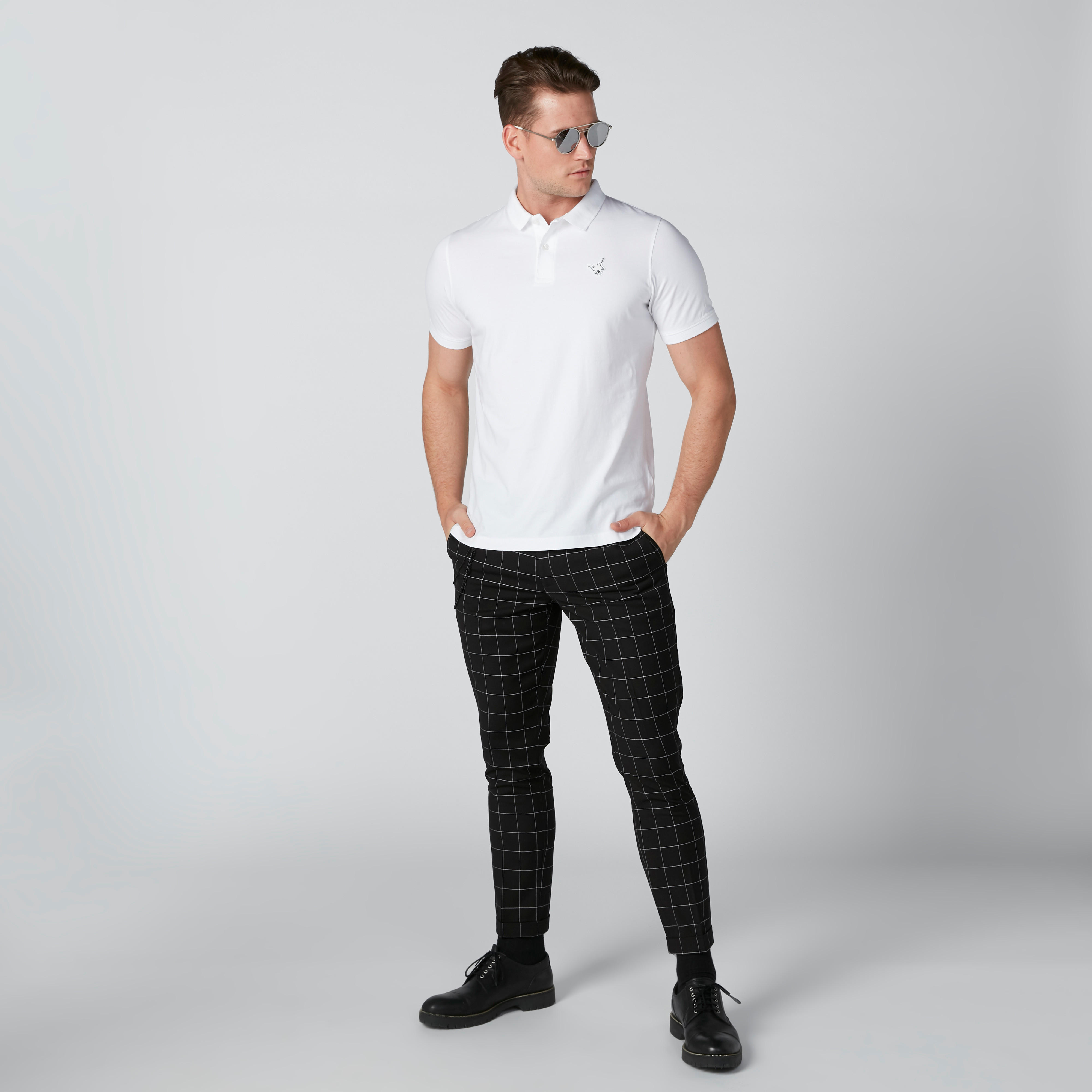Sustainable Polo Neck T-Shirt with Short Sleeves-men-clothing-tshirtsandpolos-polos-image-1