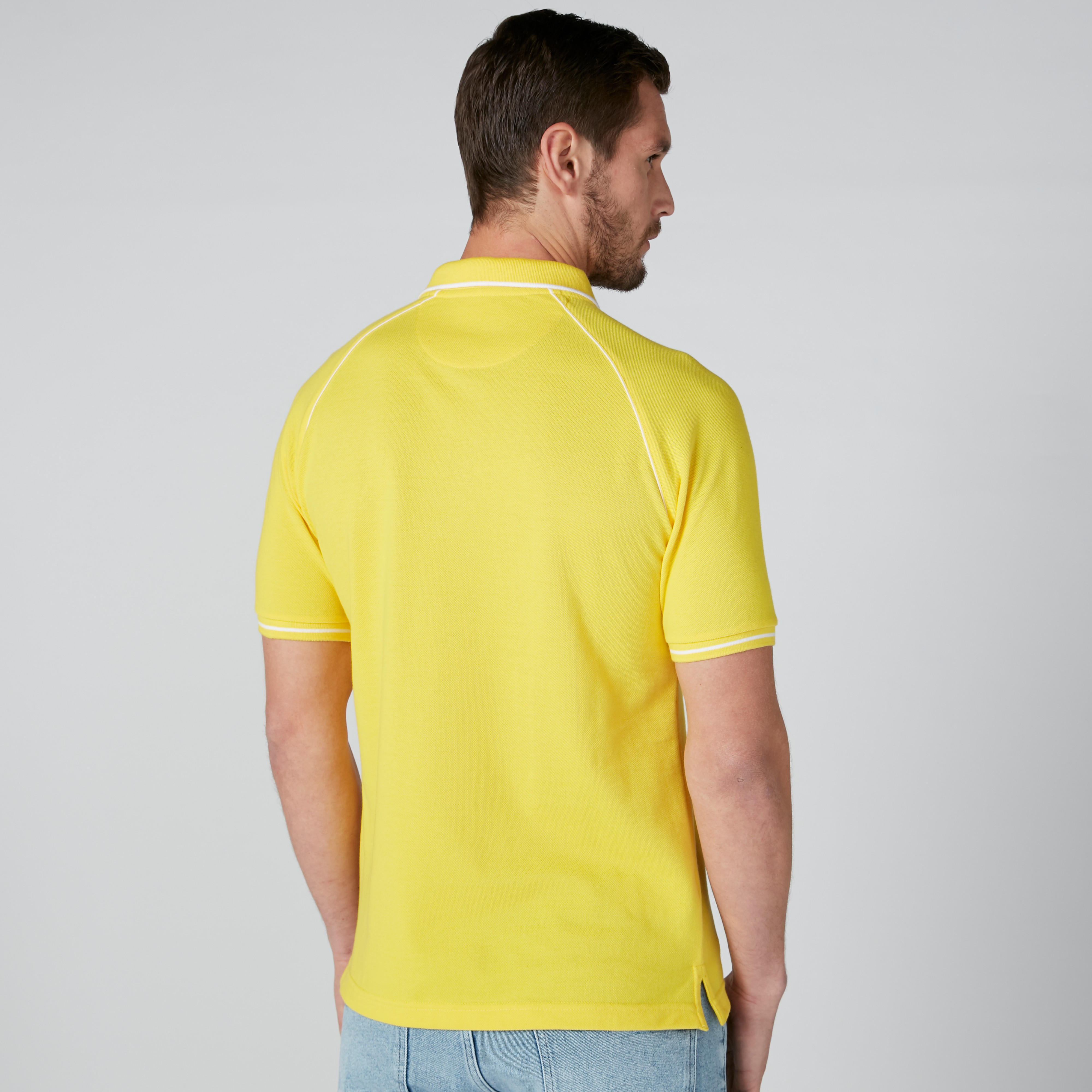 تيشيرت مستدام سليم فيت بياقة بولو وأكمام مغايرة-men-clothing-tshirtsandpolos-polos-image-3