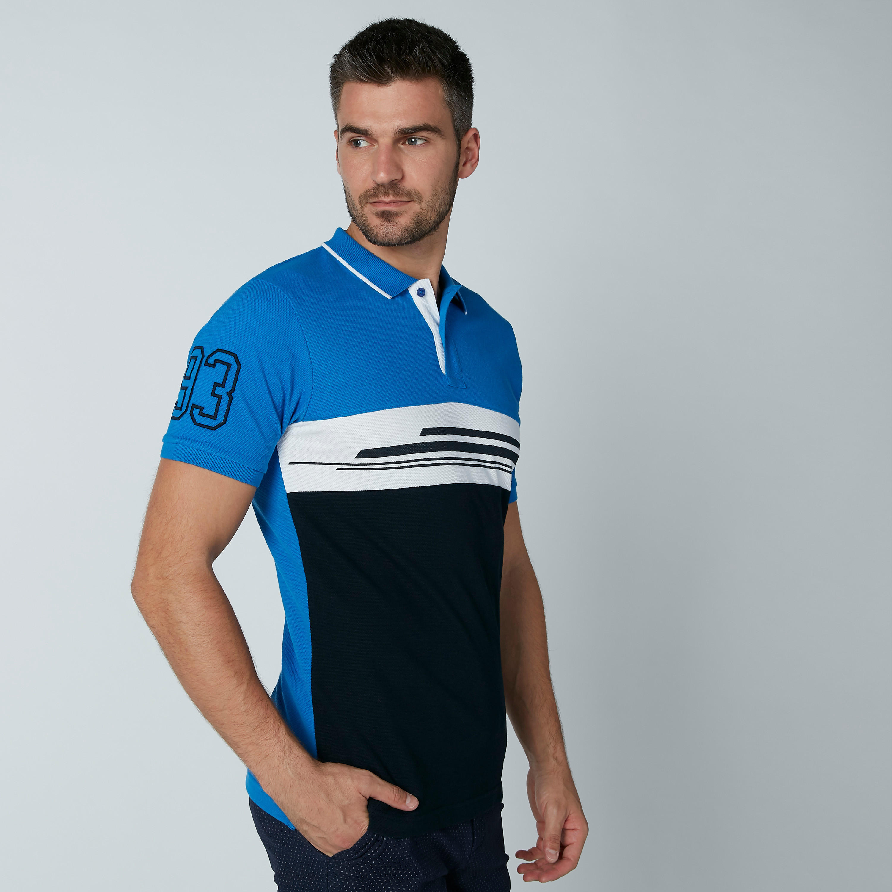 تيشيرت مطرّز بياقة بولو وأكمام قصيرة-men-clothing-tshirtsandpolos-polos-image-1