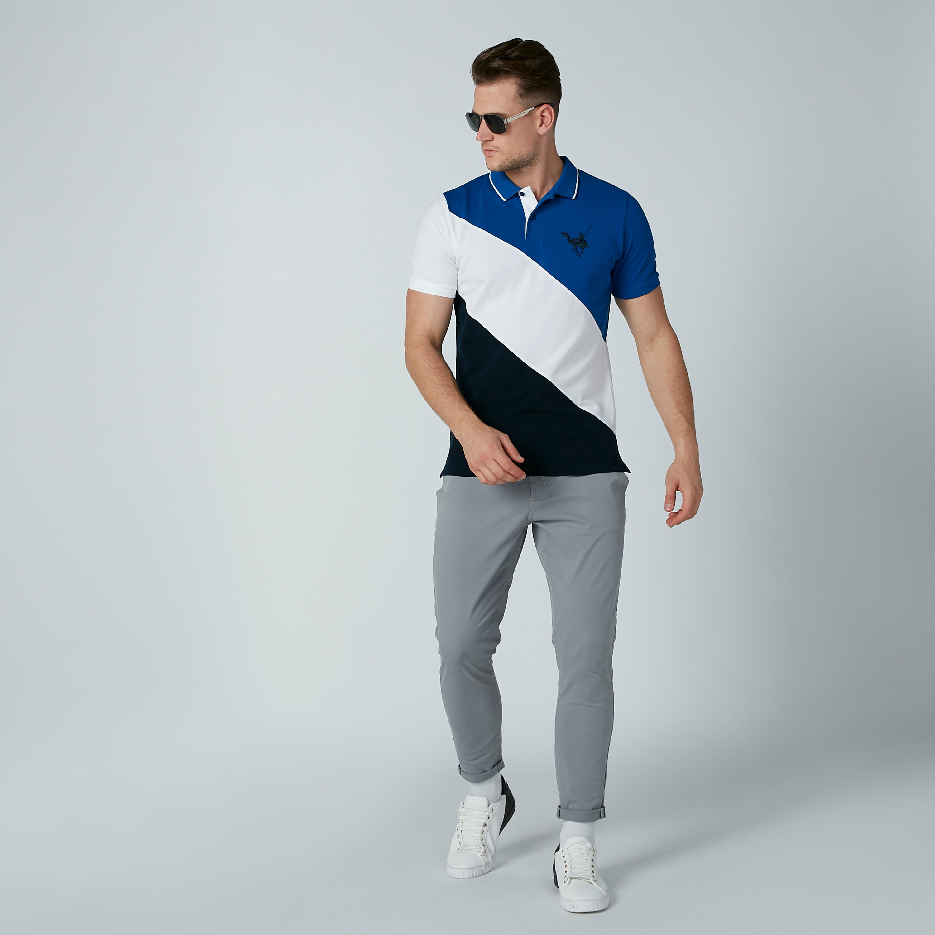 تيشيرت سادة بياقة بولو بأكمام قصيرة-men-clothing-tshirtsandpolos-polos-image-1
