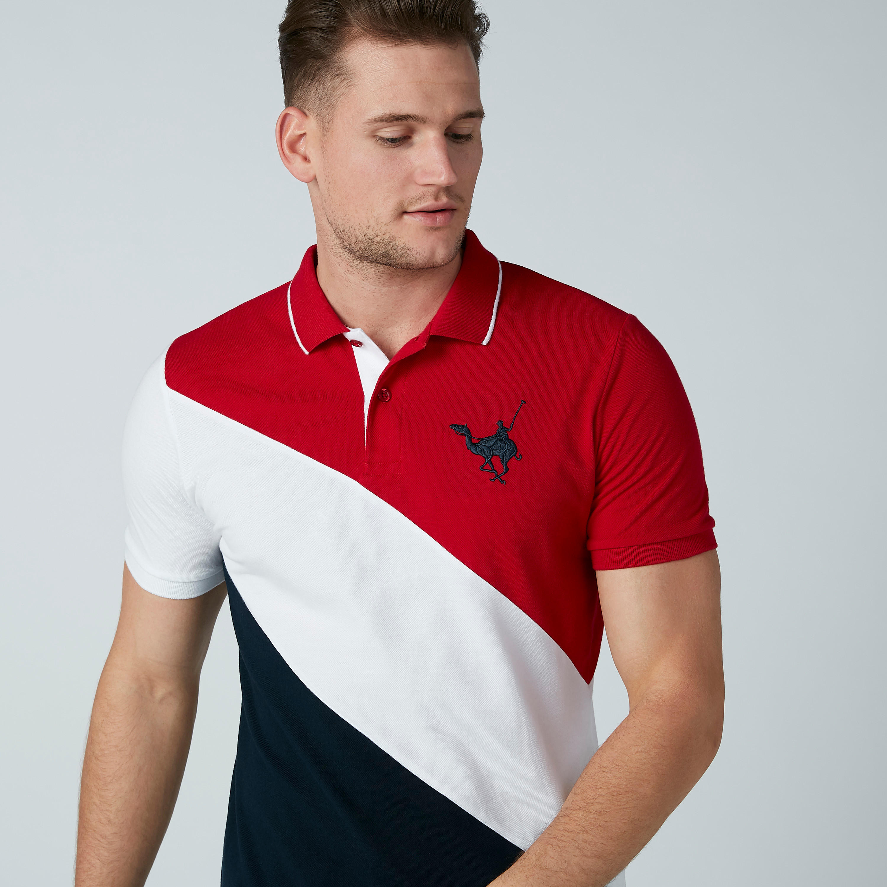 تيشيرت سادة بياقة بولو بأكمام قصيرة-men-clothing-tshirtsandpolos-polos-image-1