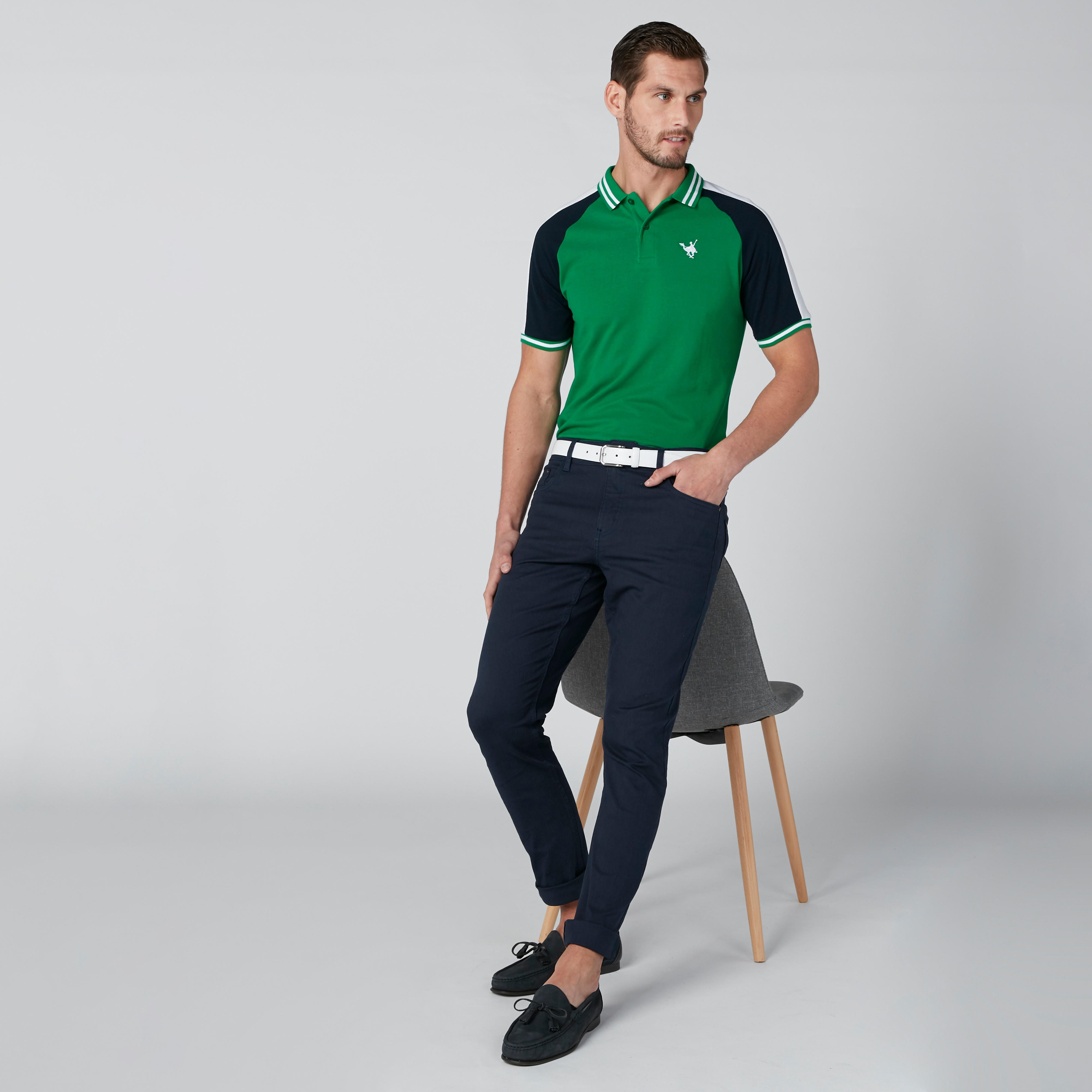 تيشيرت مستدام بتصاميم متباينة ياقة بولو وأكمام مغايرة-men-clothing-tshirtsandpolos-polos-image-1