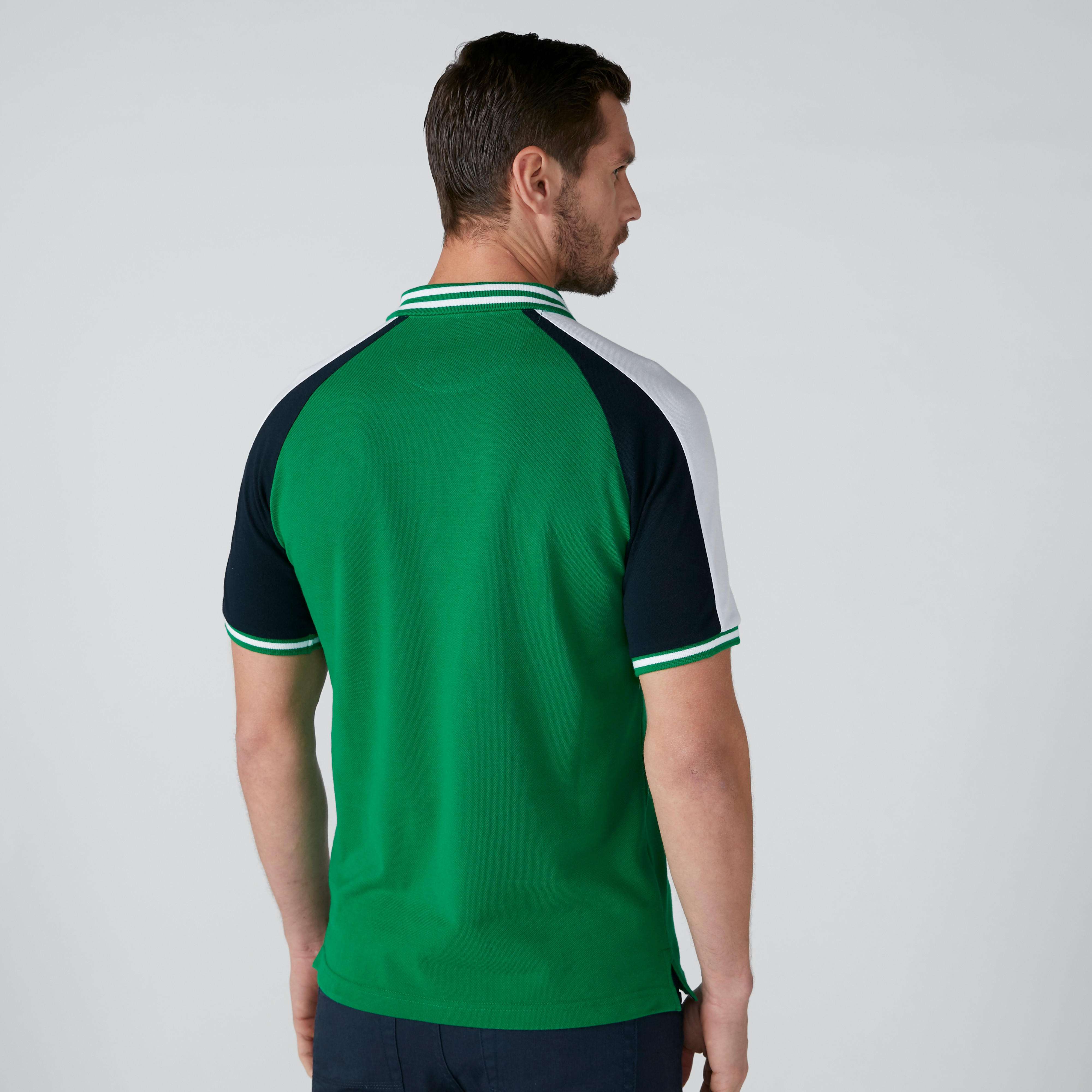 تيشيرت مستدام بتصاميم متباينة ياقة بولو وأكمام مغايرة-men-clothing-tshirtsandpolos-polos-image-2