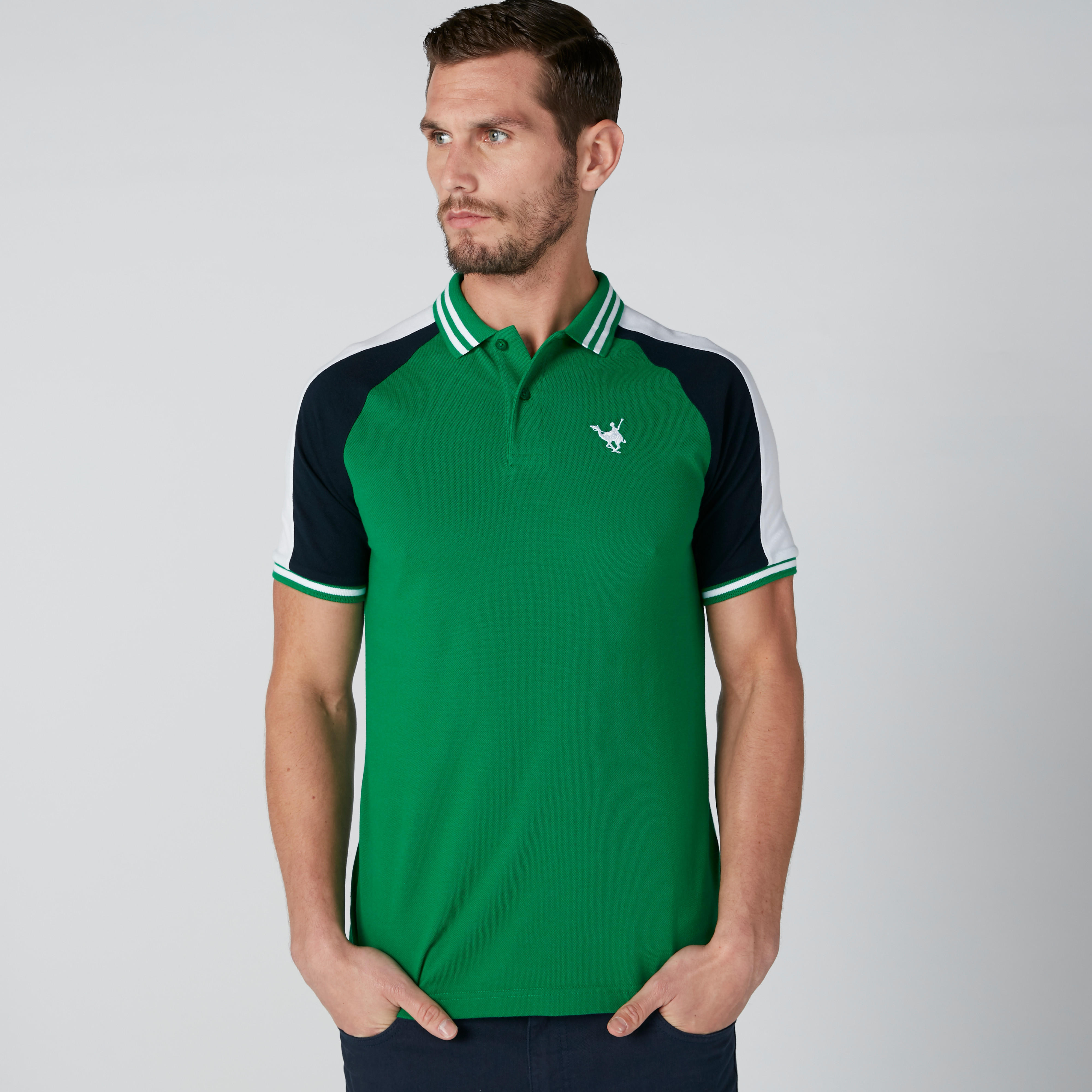 تيشيرت مستدام بتصاميم متباينة ياقة بولو وأكمام مغايرة-men-clothing-tshirtsandpolos-polos-image-3