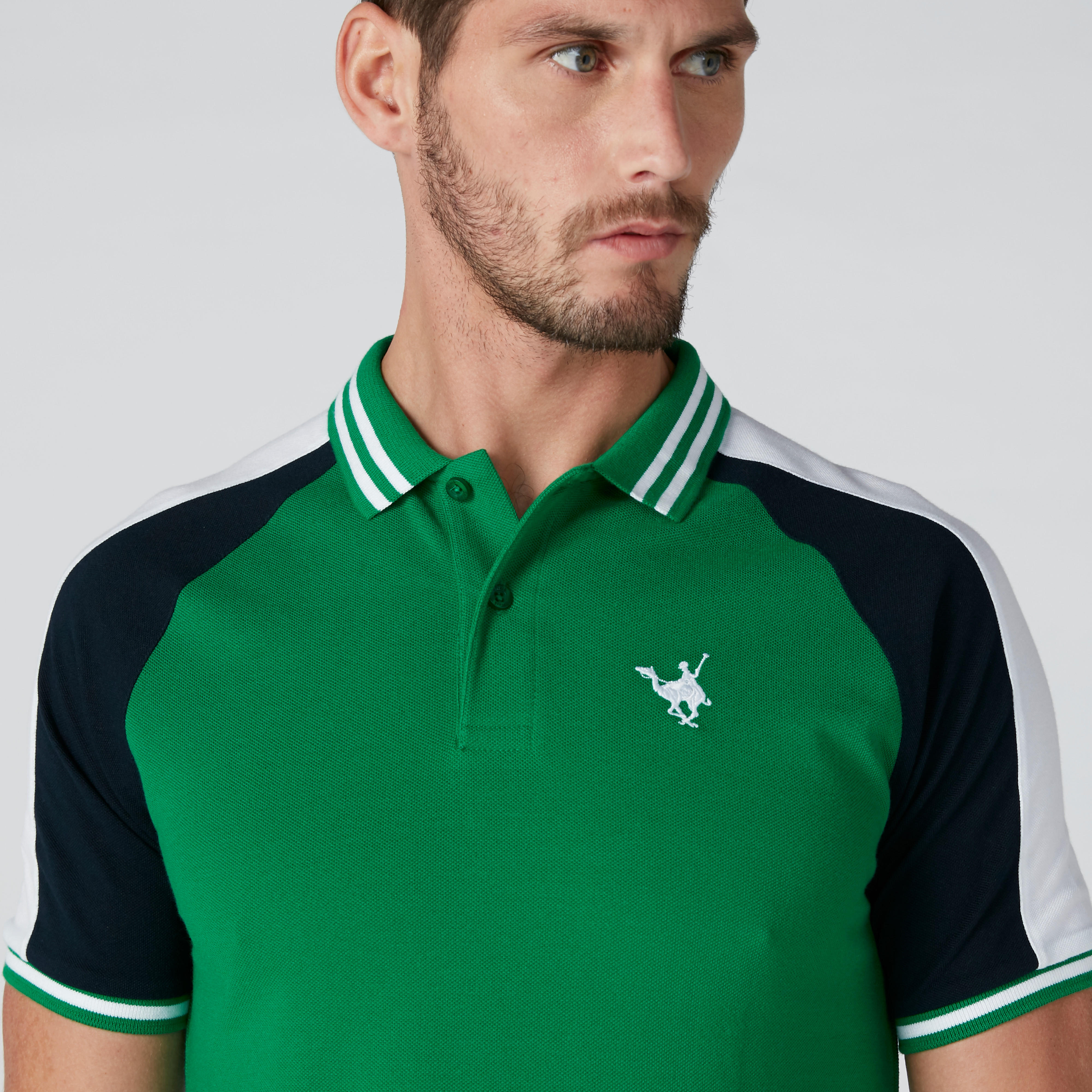 تيشيرت مستدام بتصاميم متباينة ياقة بولو وأكمام مغايرة-men-clothing-tshirtsandpolos-polos-image-4