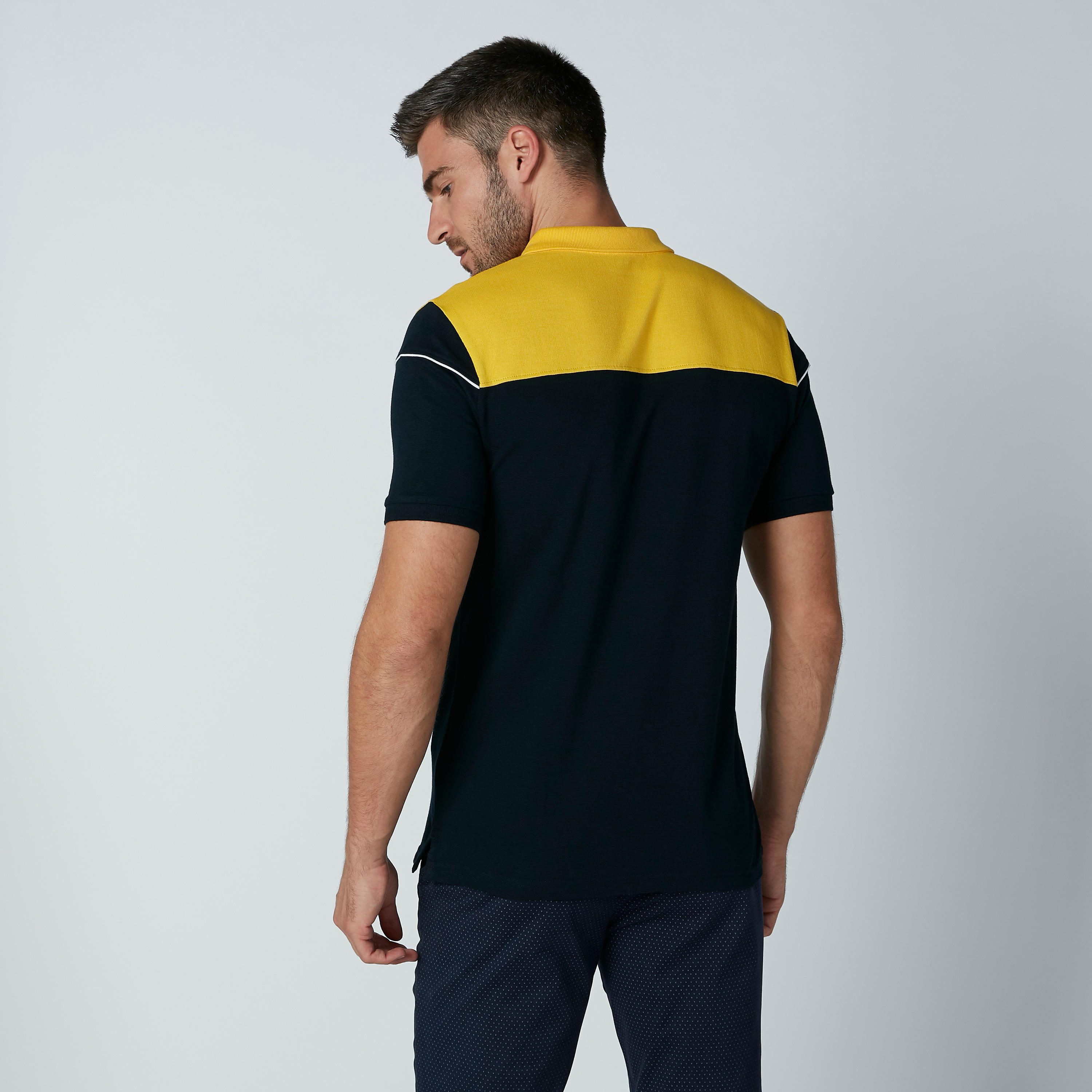 تيشيرت سادة بياقة فولت وأكمام قصيرة-men-clothing-tshirtsandpolos-polos-image-3