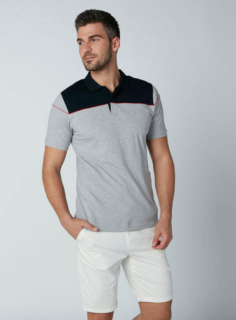 تيشيرت بياقة بولو وأكمام قصيرة ودرزات-men-clothing-tshirtsandpolos-polos-image-1