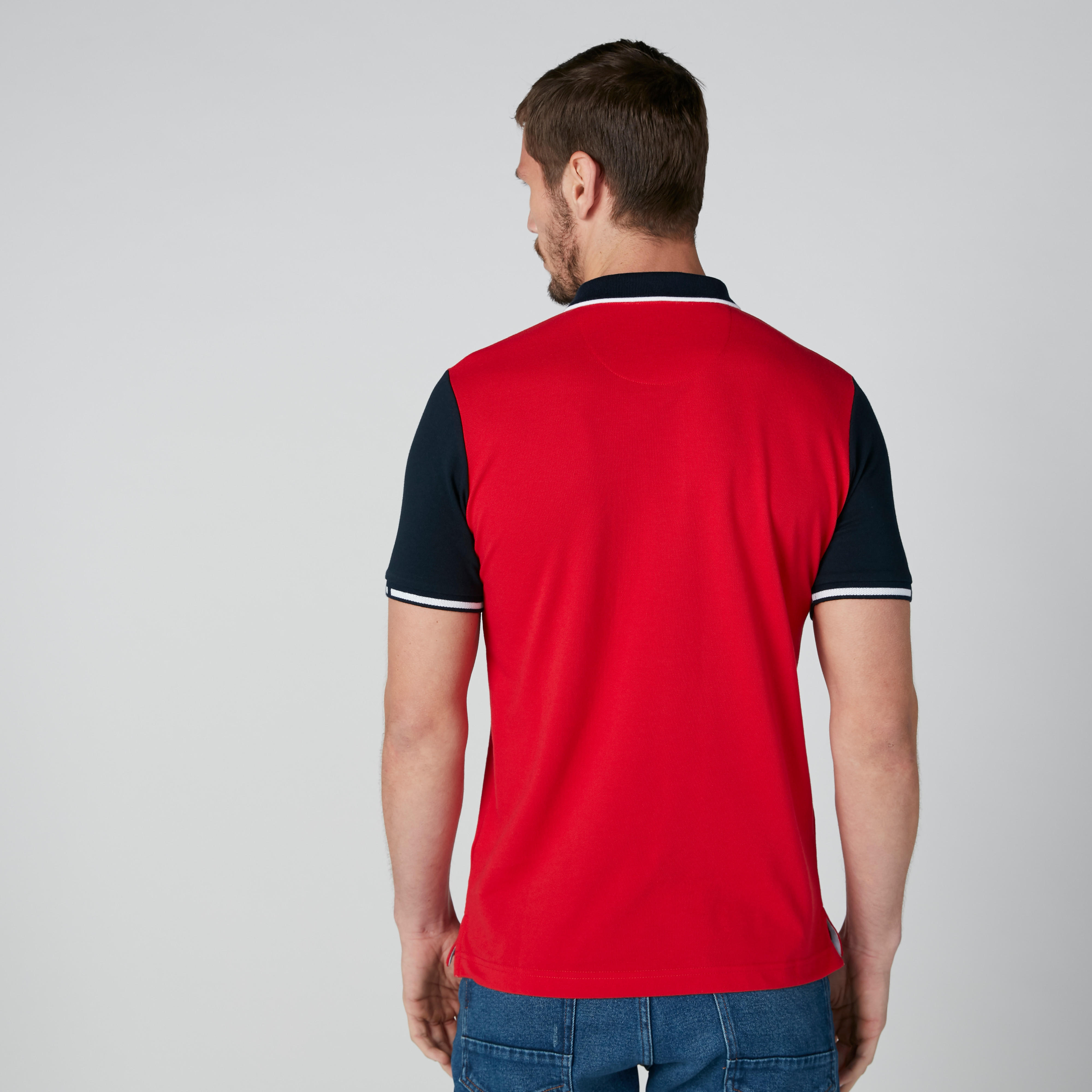 Sustainable Embroidered T-Shirt in Slim Fit with Polo Neck-men-clothing-tshirtsandpolos-polos-image-2