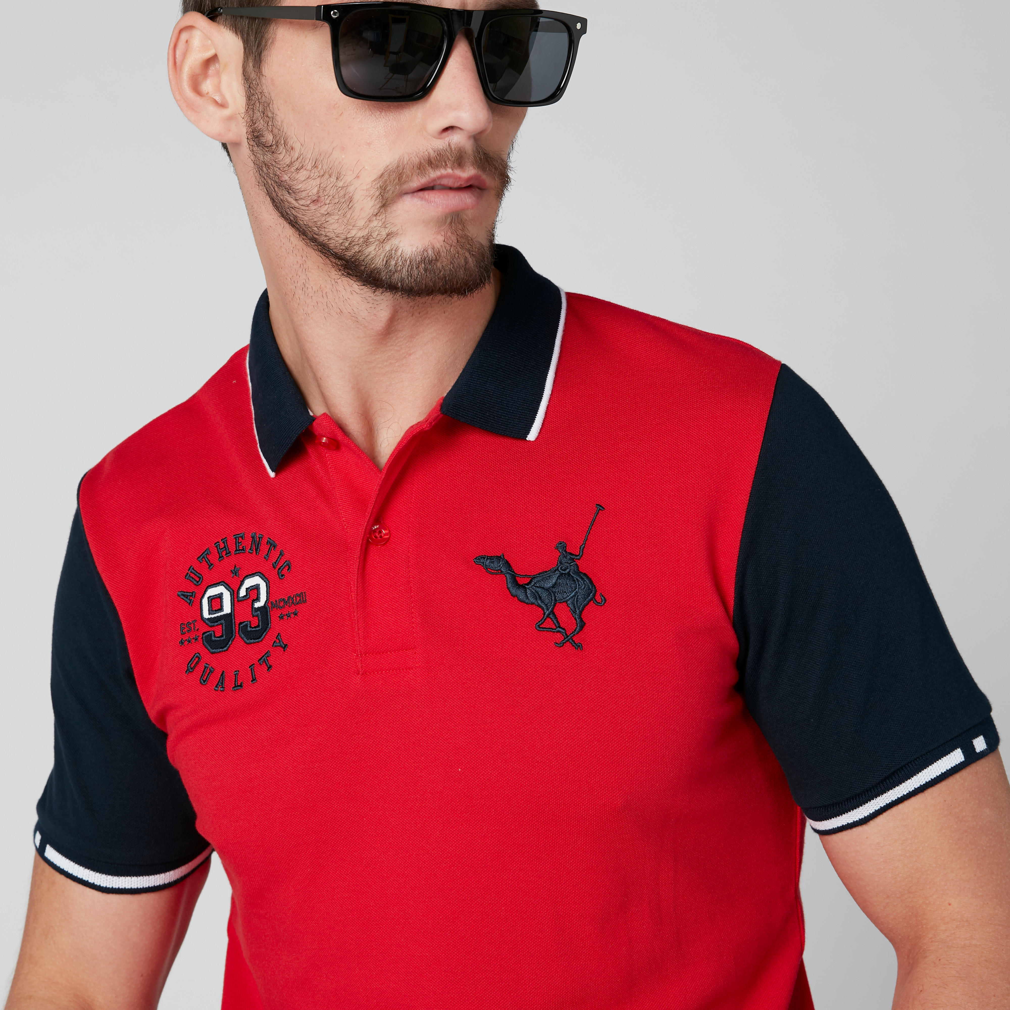 Sustainable Embroidered T-Shirt in Slim Fit with Polo Neck-men-clothing-tshirtsandpolos-polos-image-5