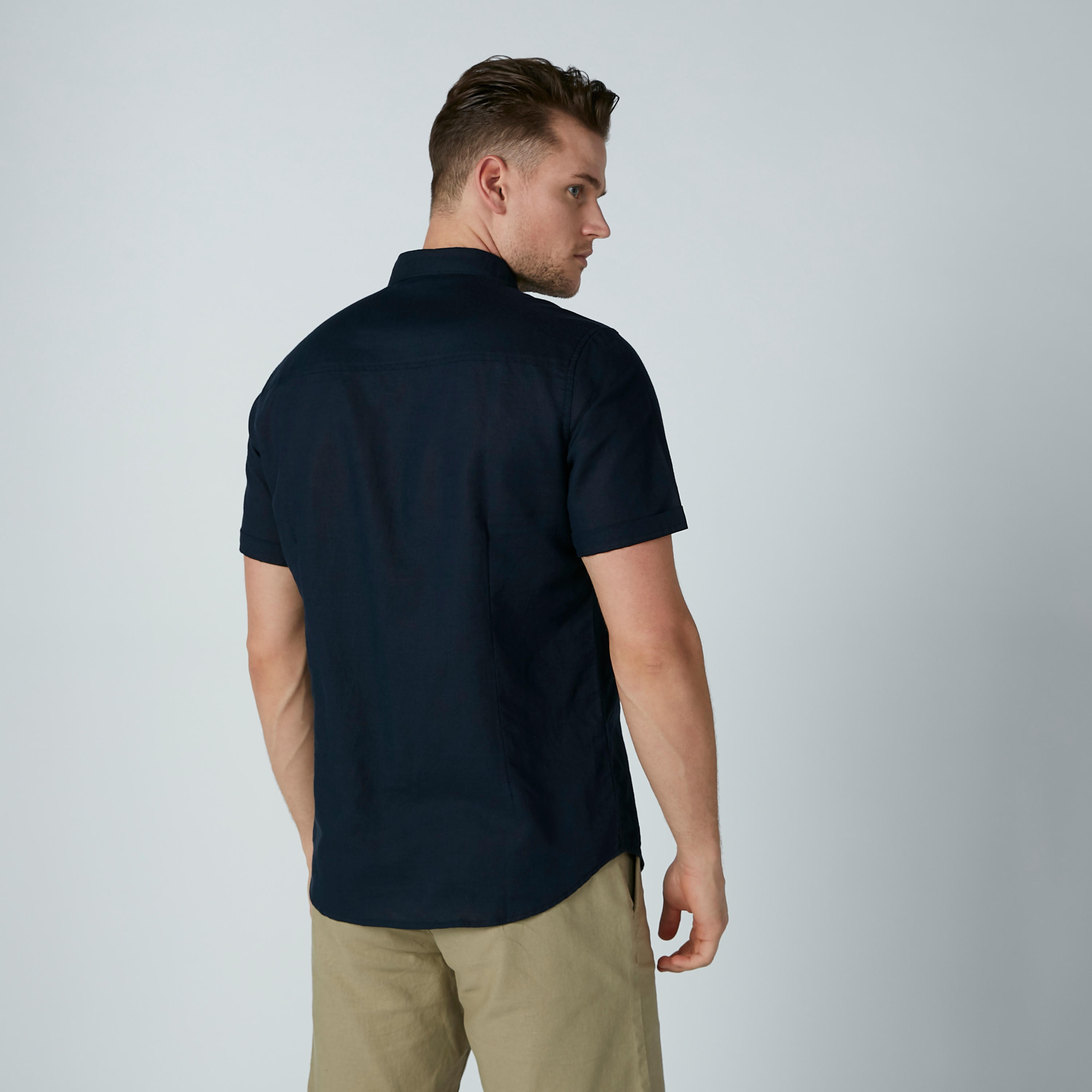 Solid Shirt with Spread Collar and Flap Pocket-men-clothing-shirts-image-4
