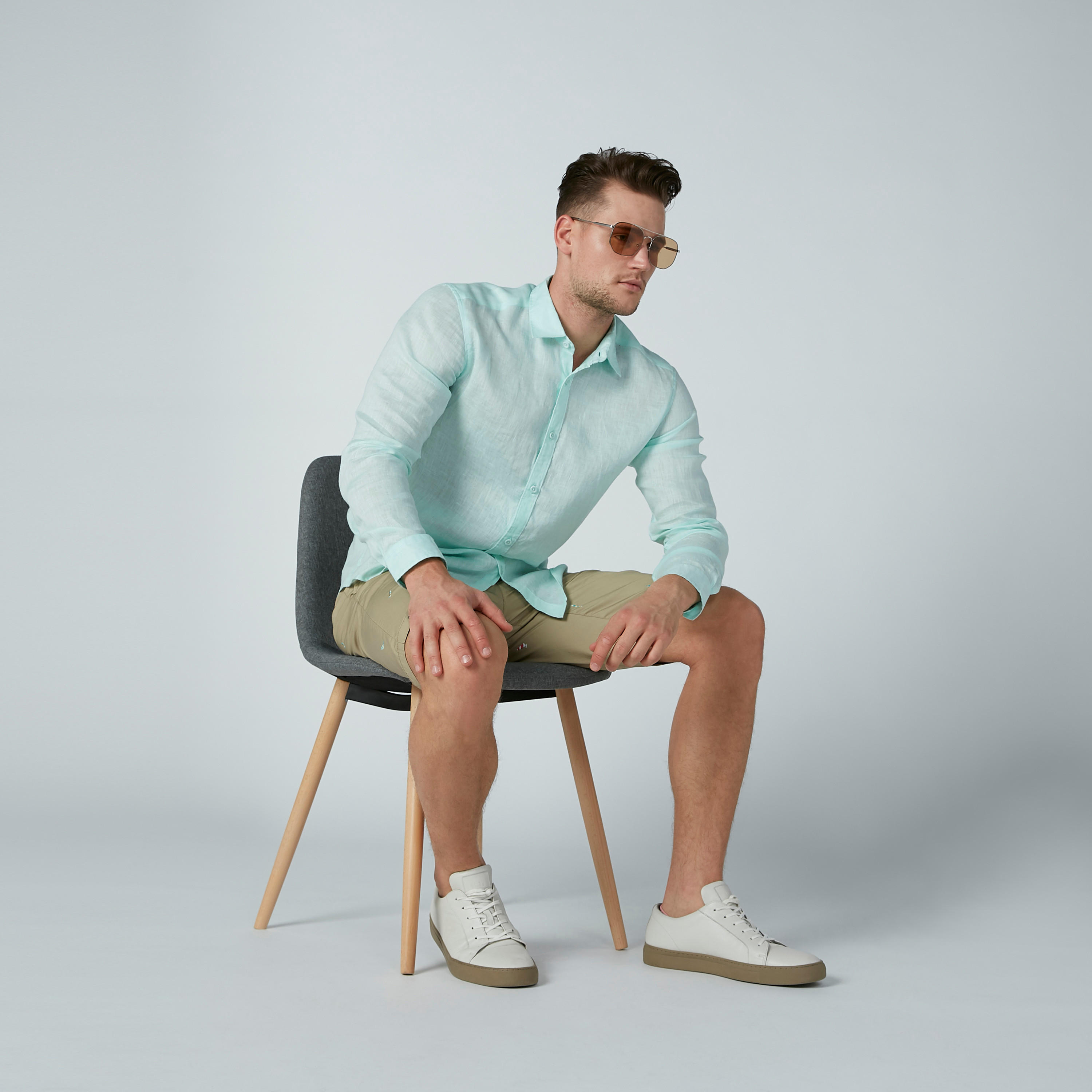 Solid Shirt with Long Sleeves and Complete Placket-men-clothing-shirts-image-2
