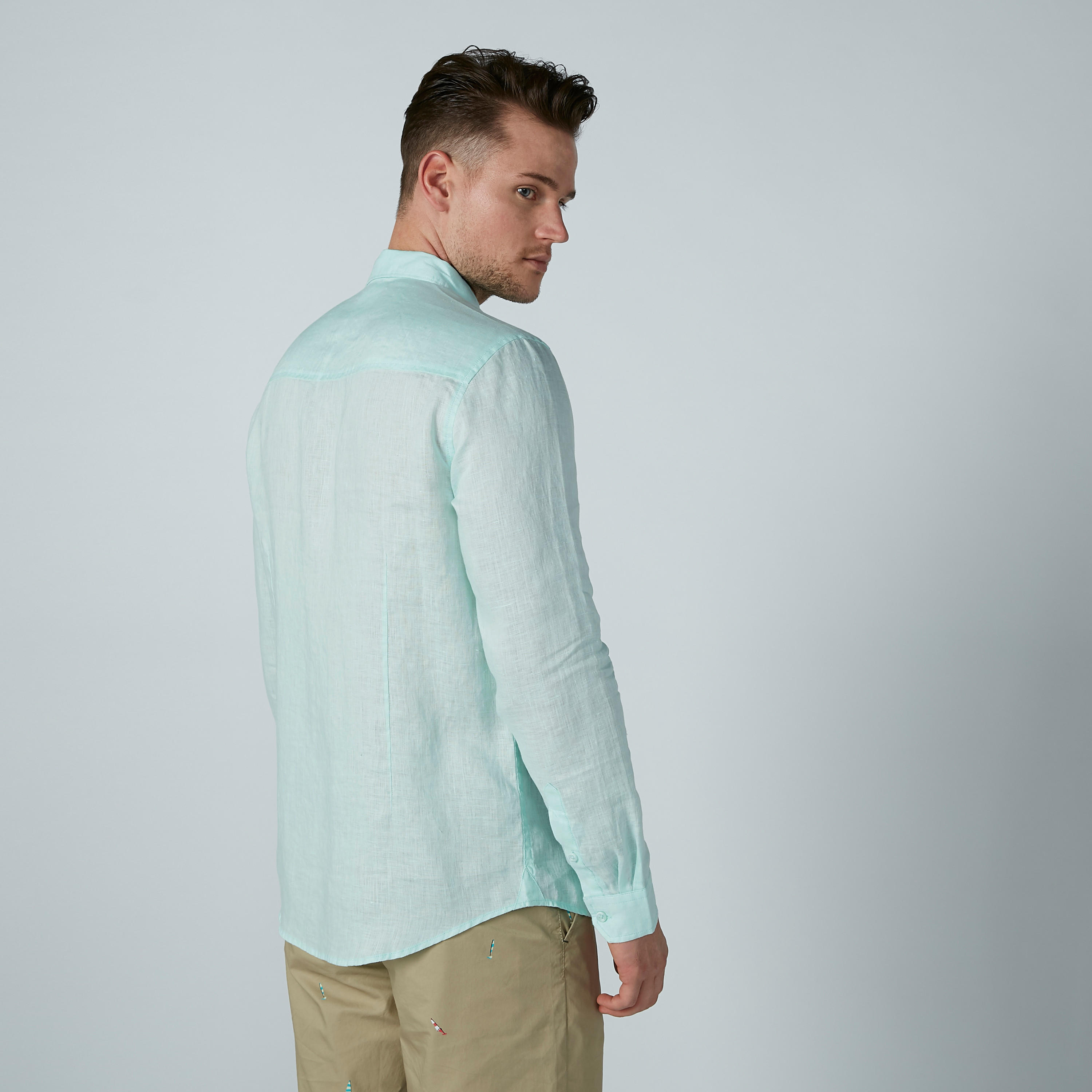 Solid Shirt with Long Sleeves and Complete Placket-men-clothing-shirts-image-6