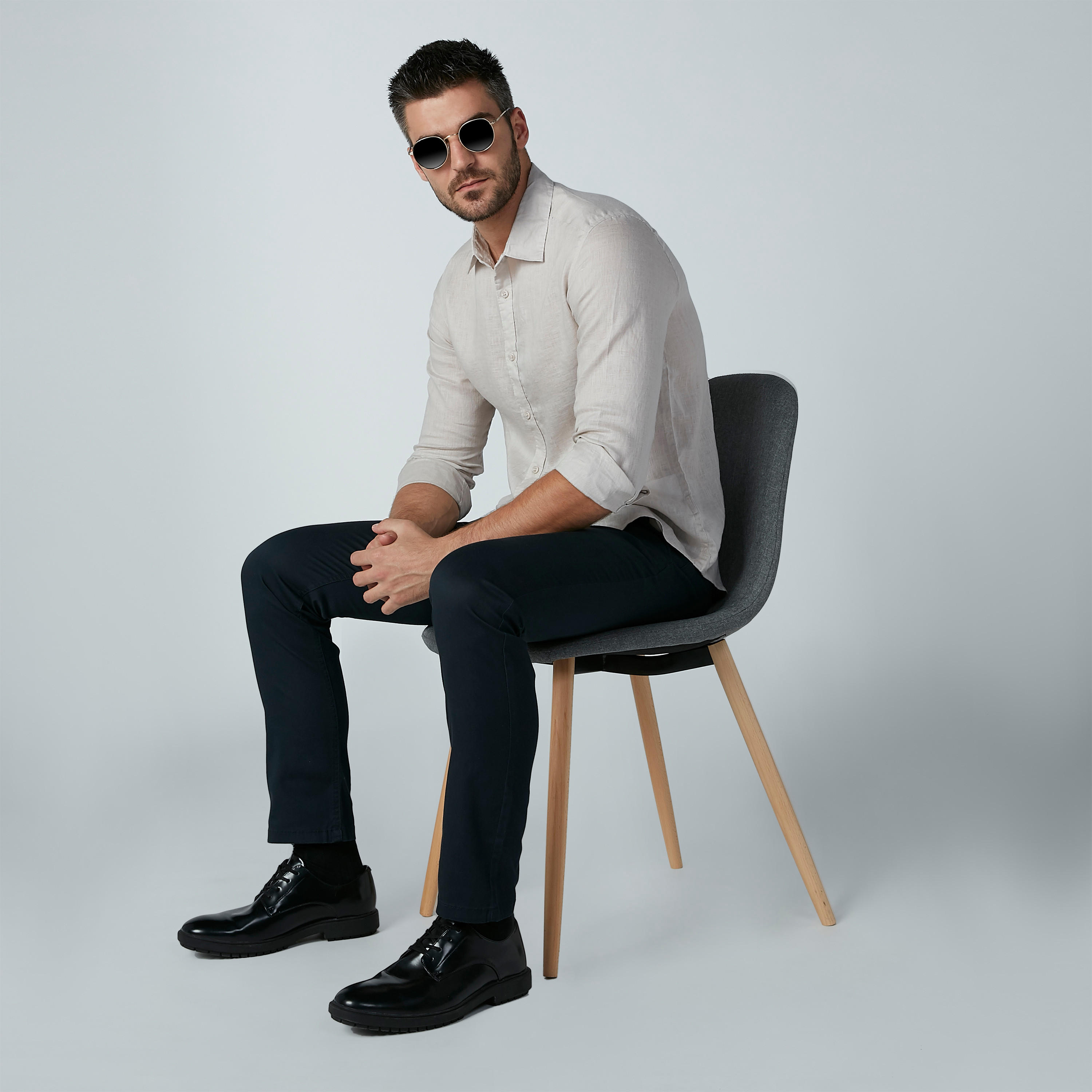 قميص سادة بأكمام طويلة وأزرار-men-clothing-shirts-image-1