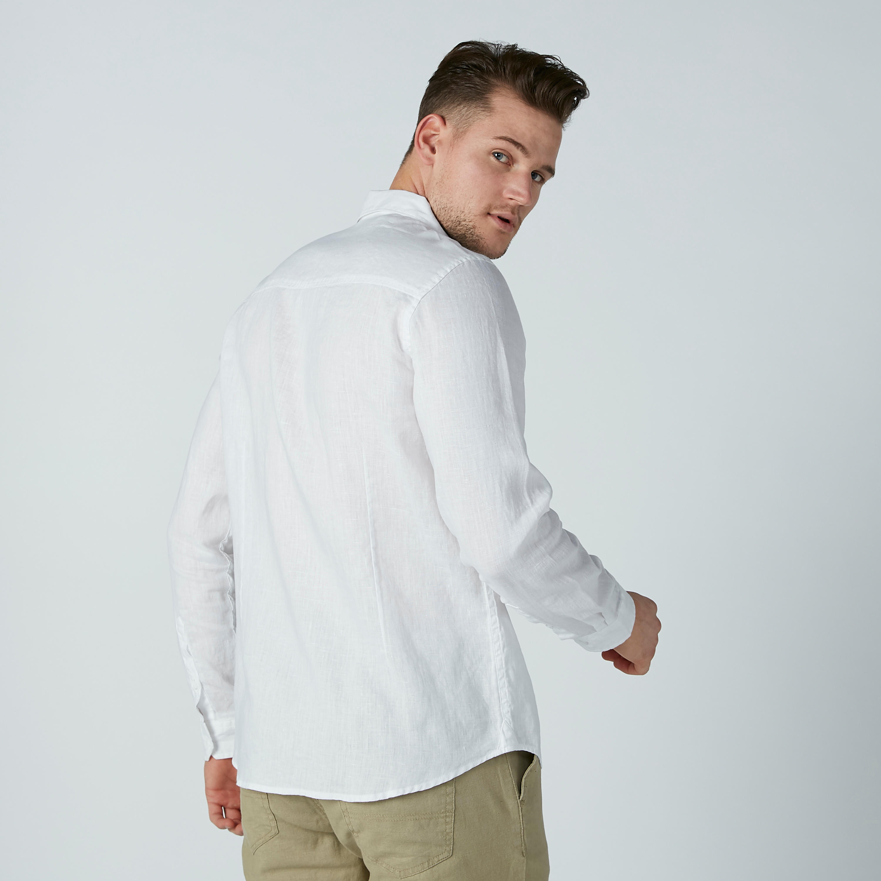 Solid Shirt with Long Sleeves and Spread Collar-men-clothing-shirts-image-4