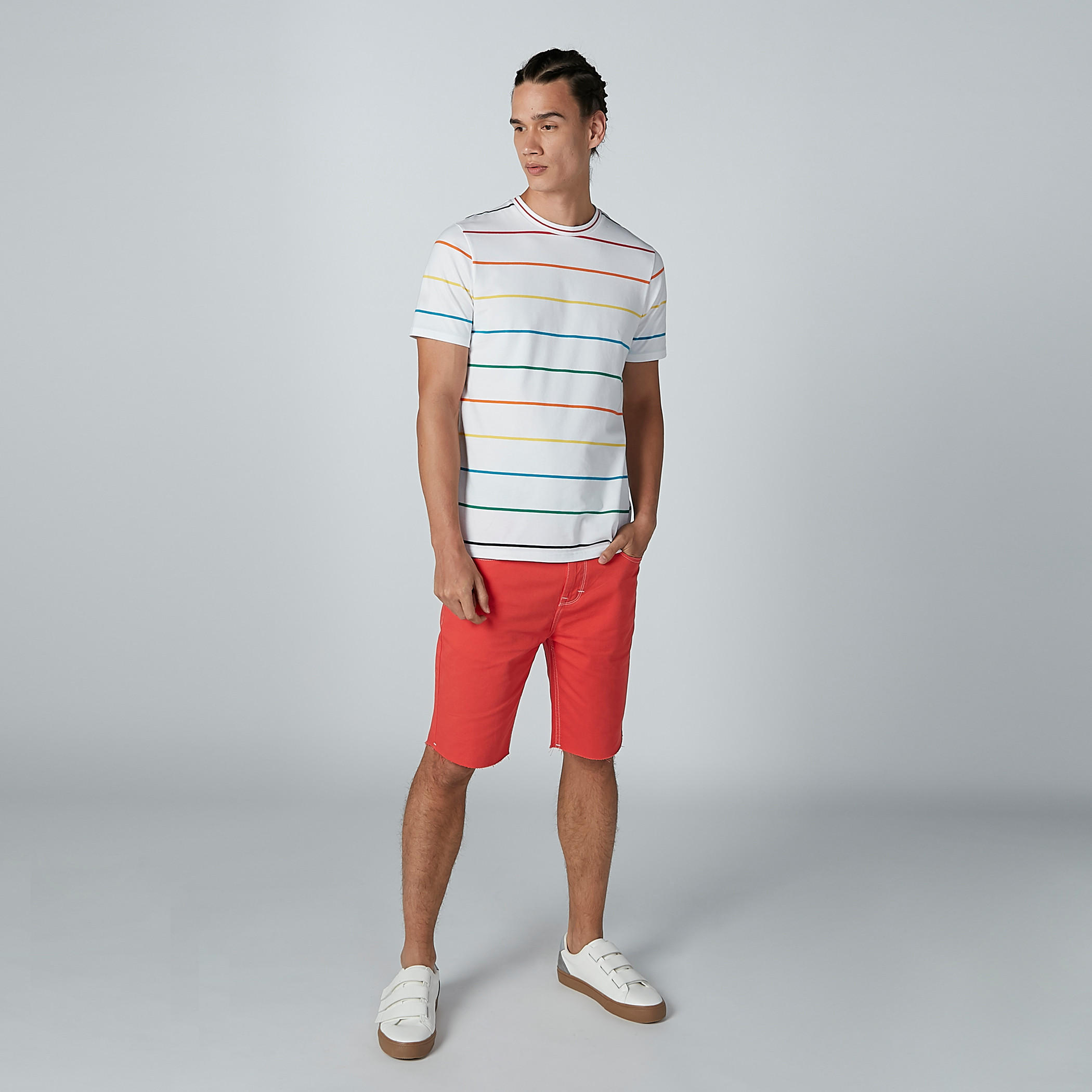 تيشيرت مقلّم بياقة مستديرة وأكمام قصيرة-men-clothing-tshirtsandpolos-tshirts-image-2