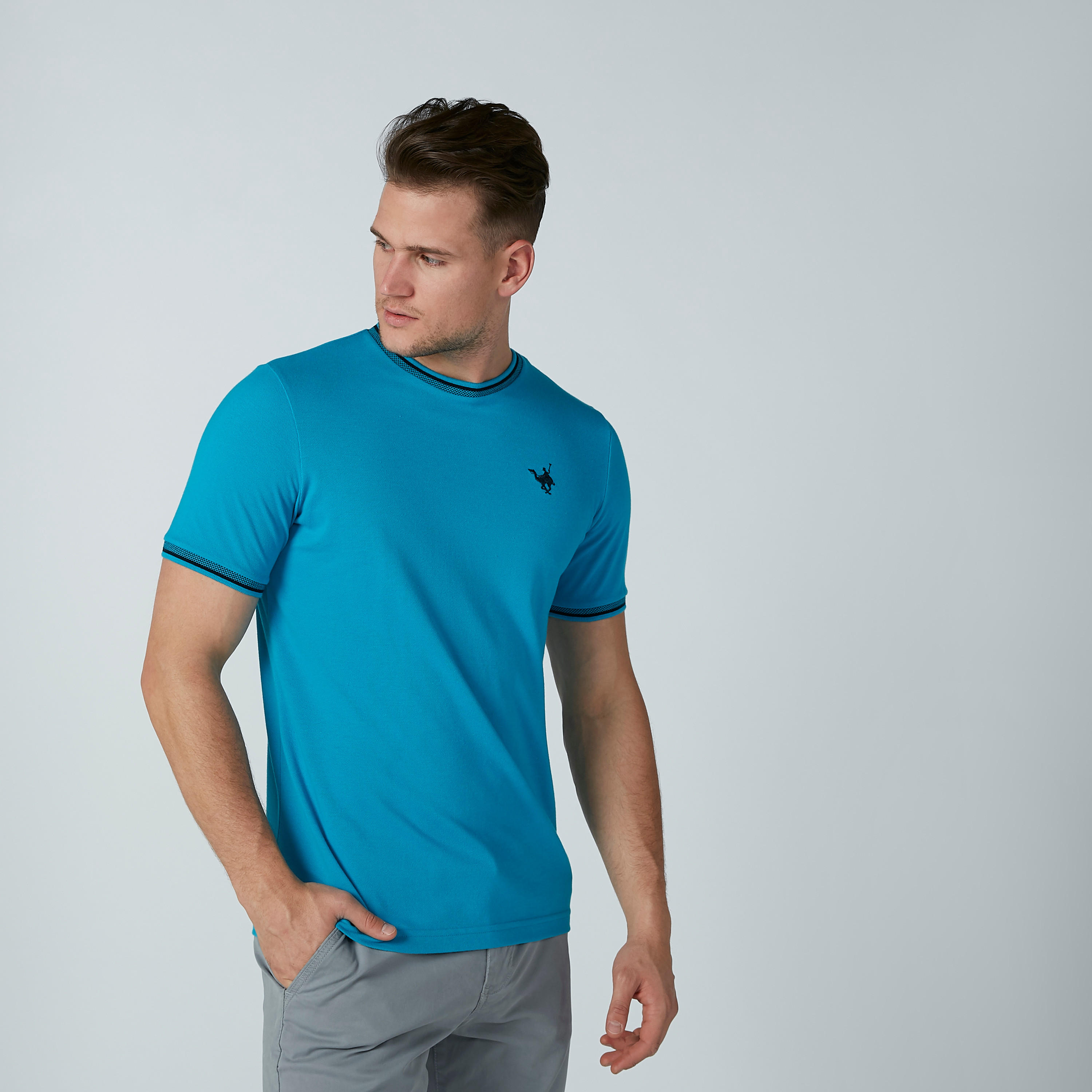 Plain T-shirt with Short Sleeves and Round Neck-men-clothing-tshirtsandpolos-tshirts-image-2