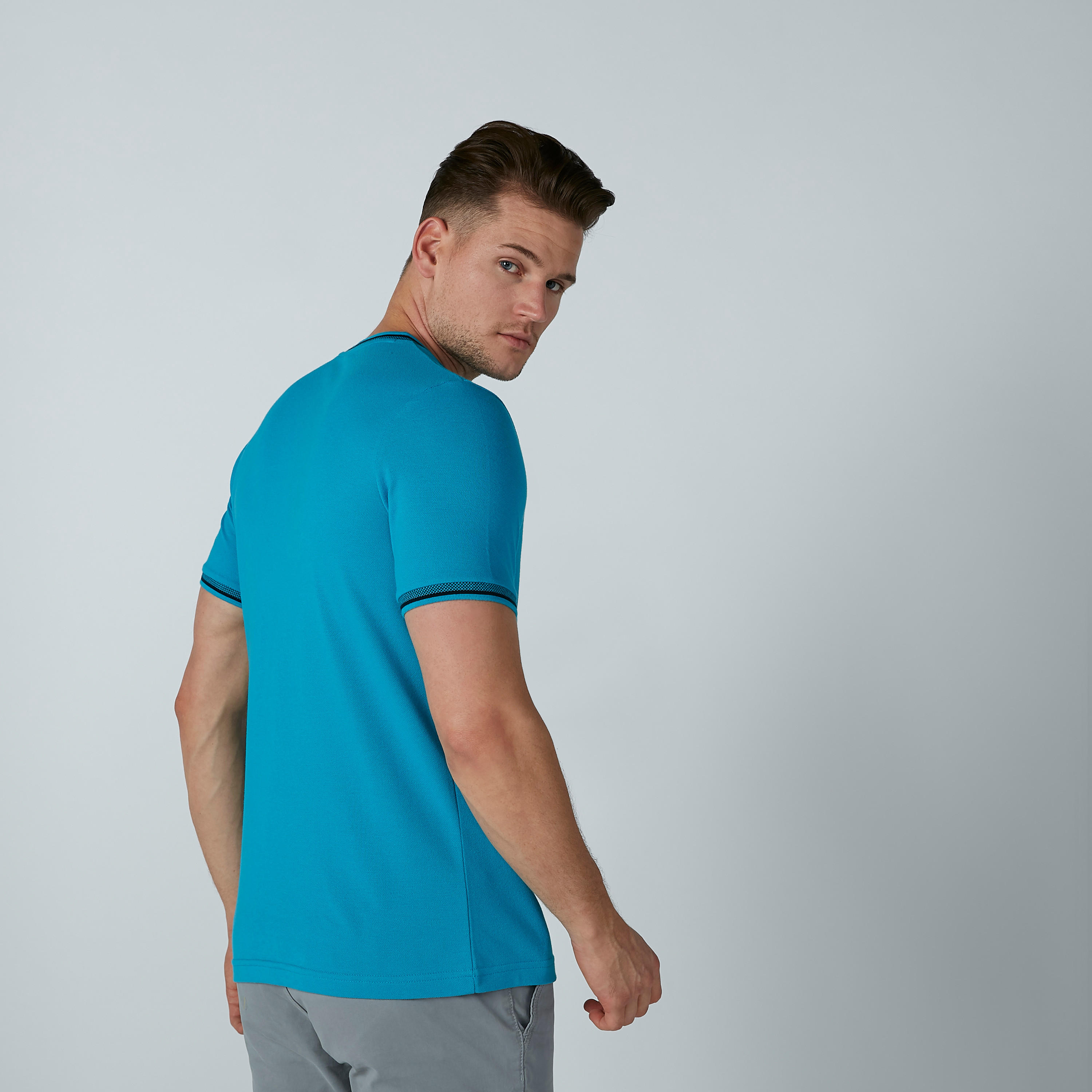 Plain T-shirt with Short Sleeves and Round Neck-men-clothing-tshirtsandpolos-tshirts-image-3