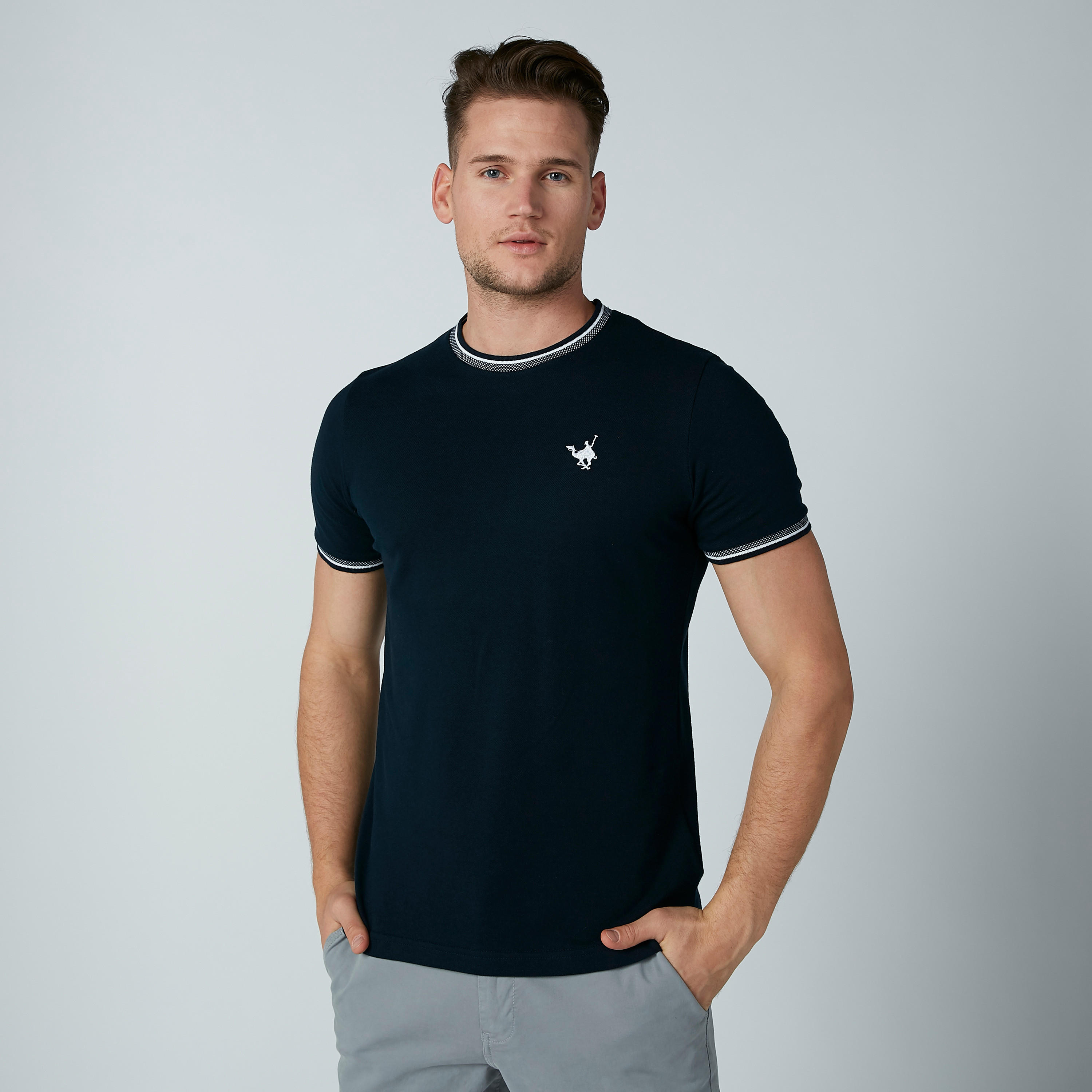 Solid T-shirt with Short Sleeves and Round Neck-men-clothing-tshirtsandpolos-tshirts-image-3