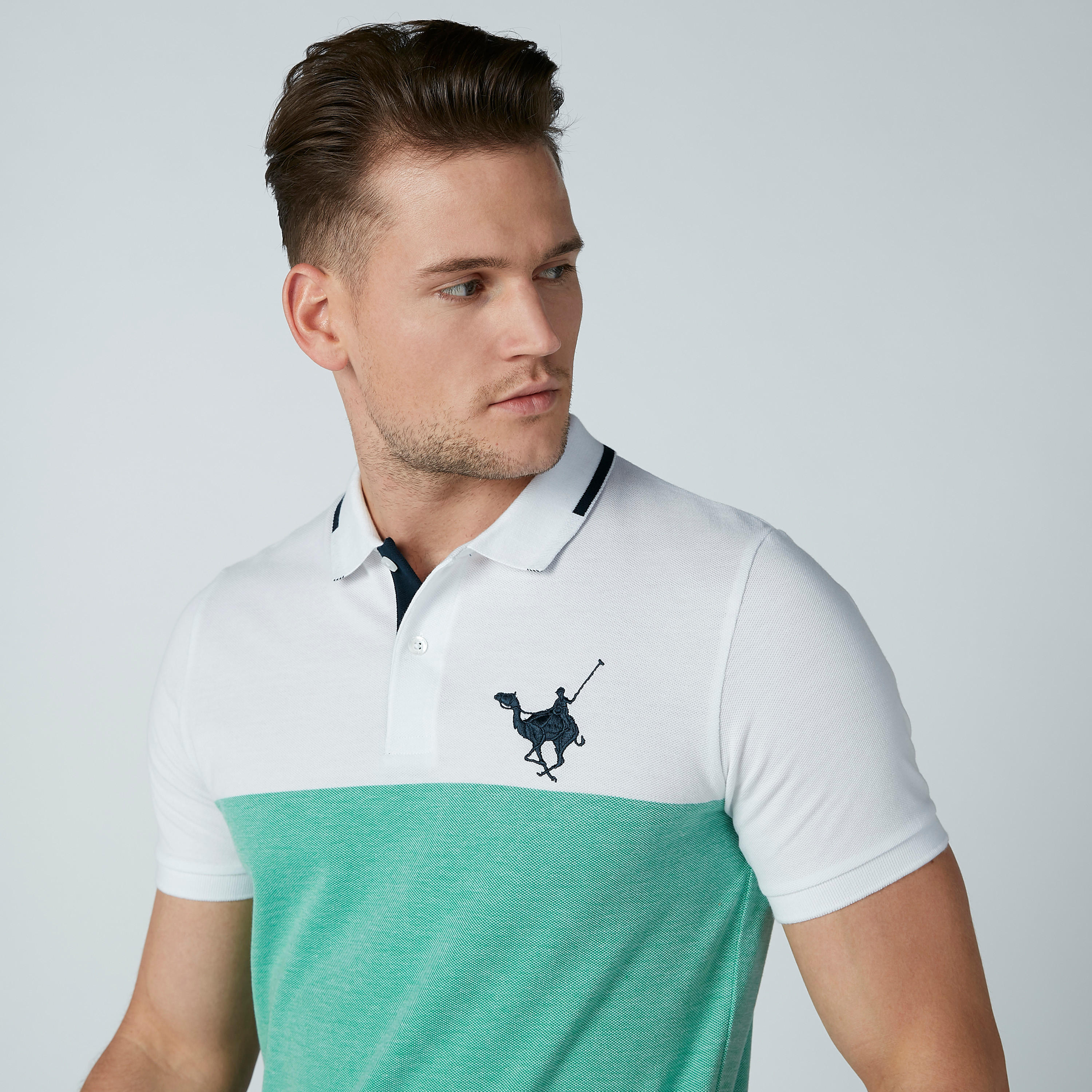 تيشيرت مقلّم بياقة بولو وأكمام قصيرة-men-clothing-tshirtsandpolos-polos-image-2