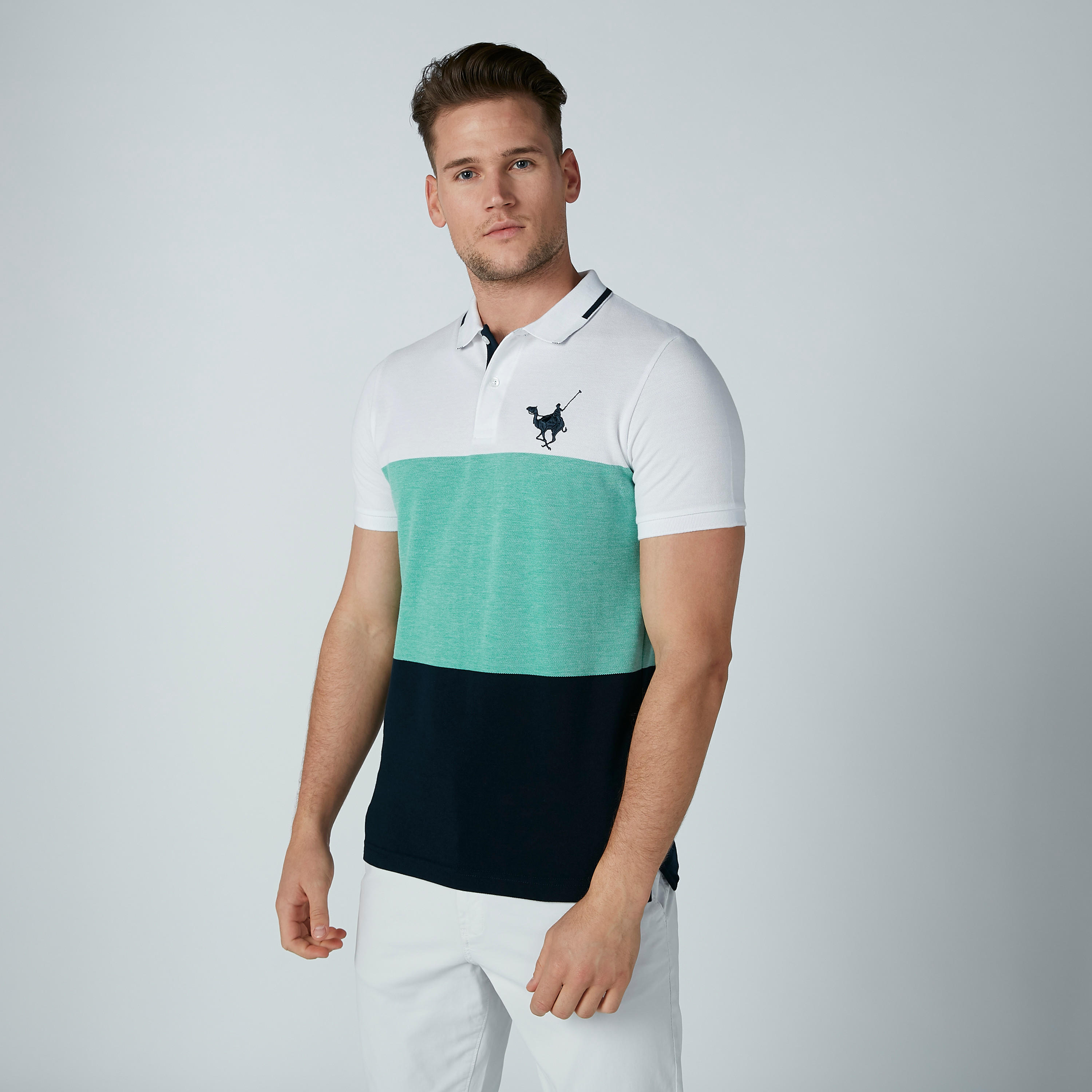 تيشيرت مقلّم بياقة بولو وأكمام قصيرة-men-clothing-tshirtsandpolos-polos-image-3
