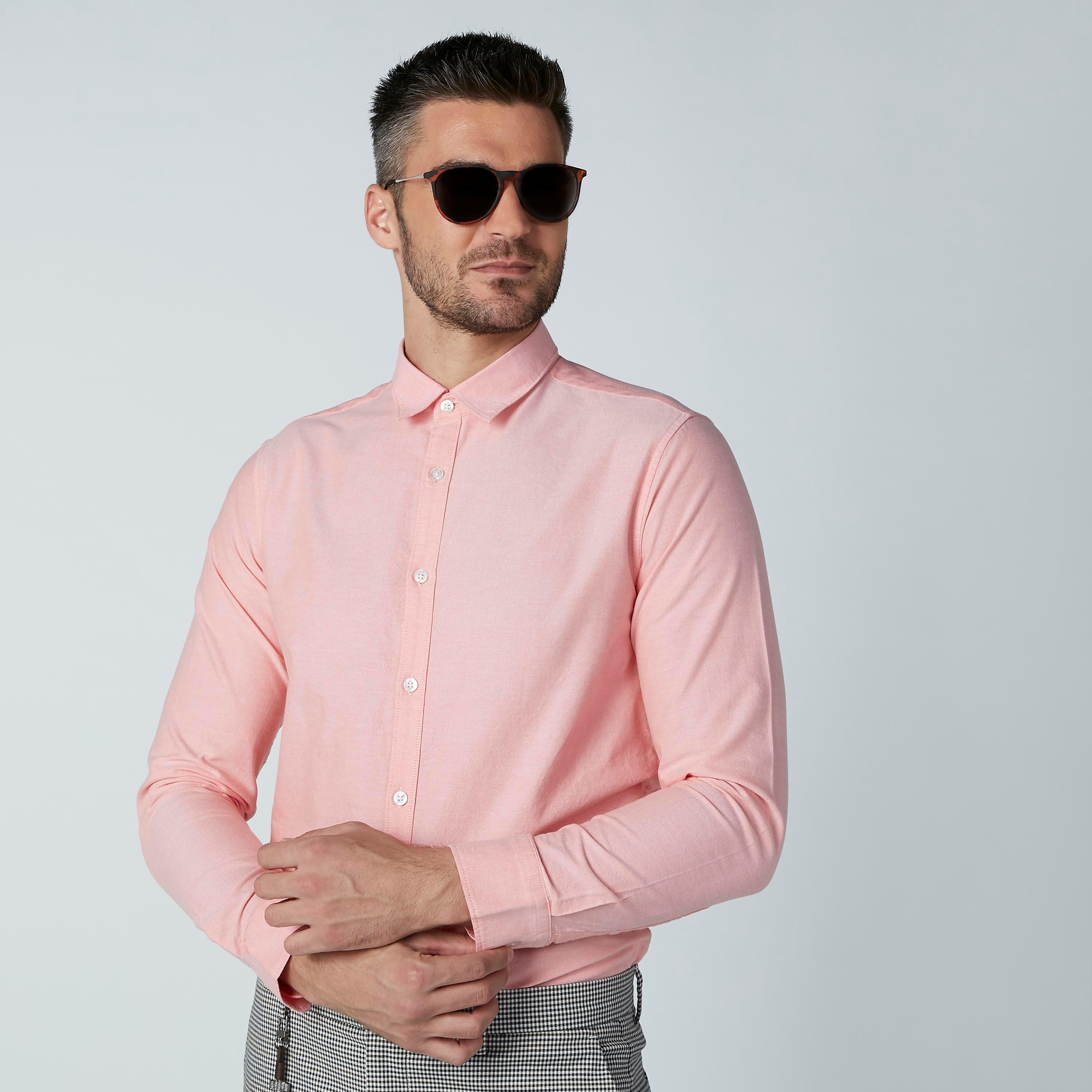 Basic Formal Shirt with Long Sleeves and Curved Hem-men-clothing-shirts-image-1