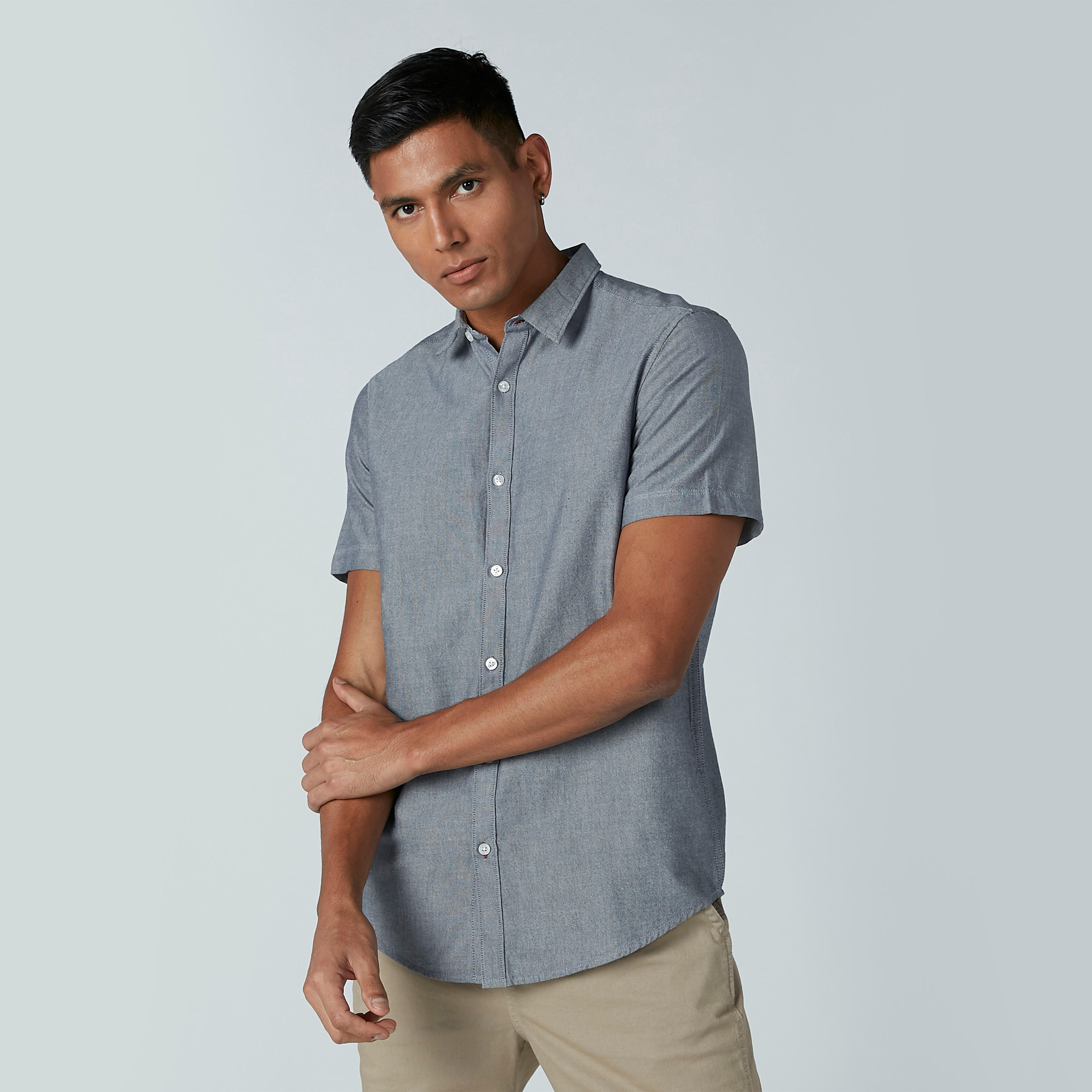 قميص سادة بأكمام قصيرة-men-clothing-shirts-image-1