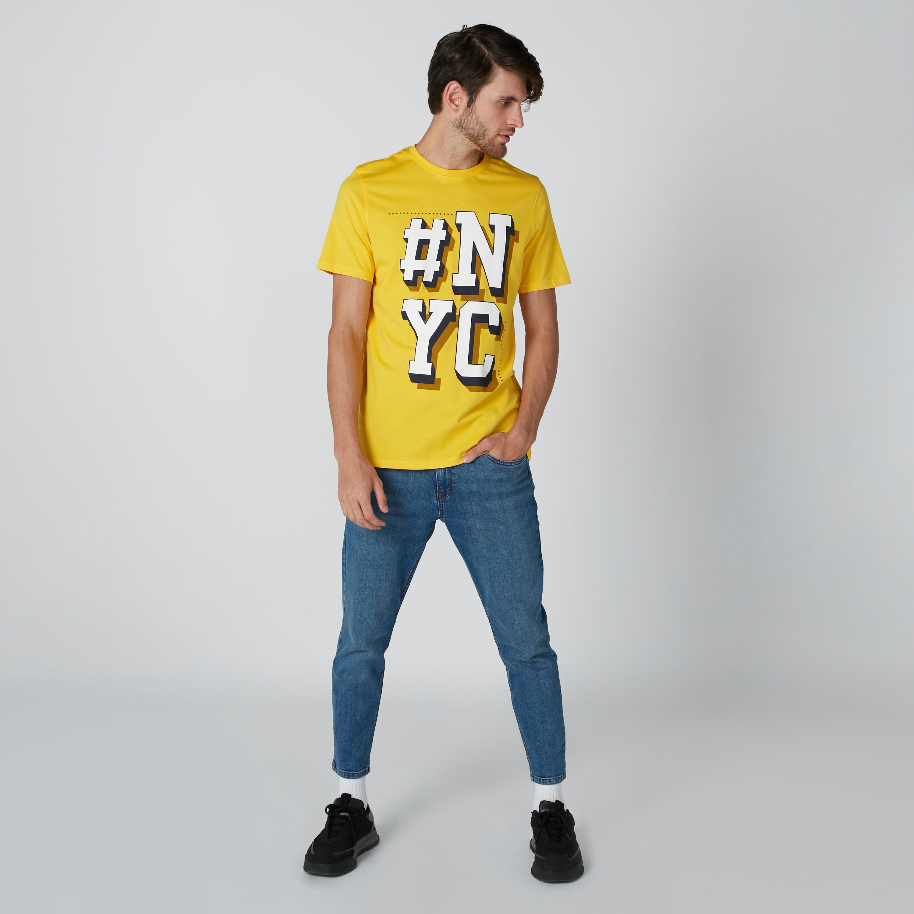 Printed T-Shirt with Round Neck and Short Sleeves-men-clothing-tshirtsandpolos-tshirts-image-1