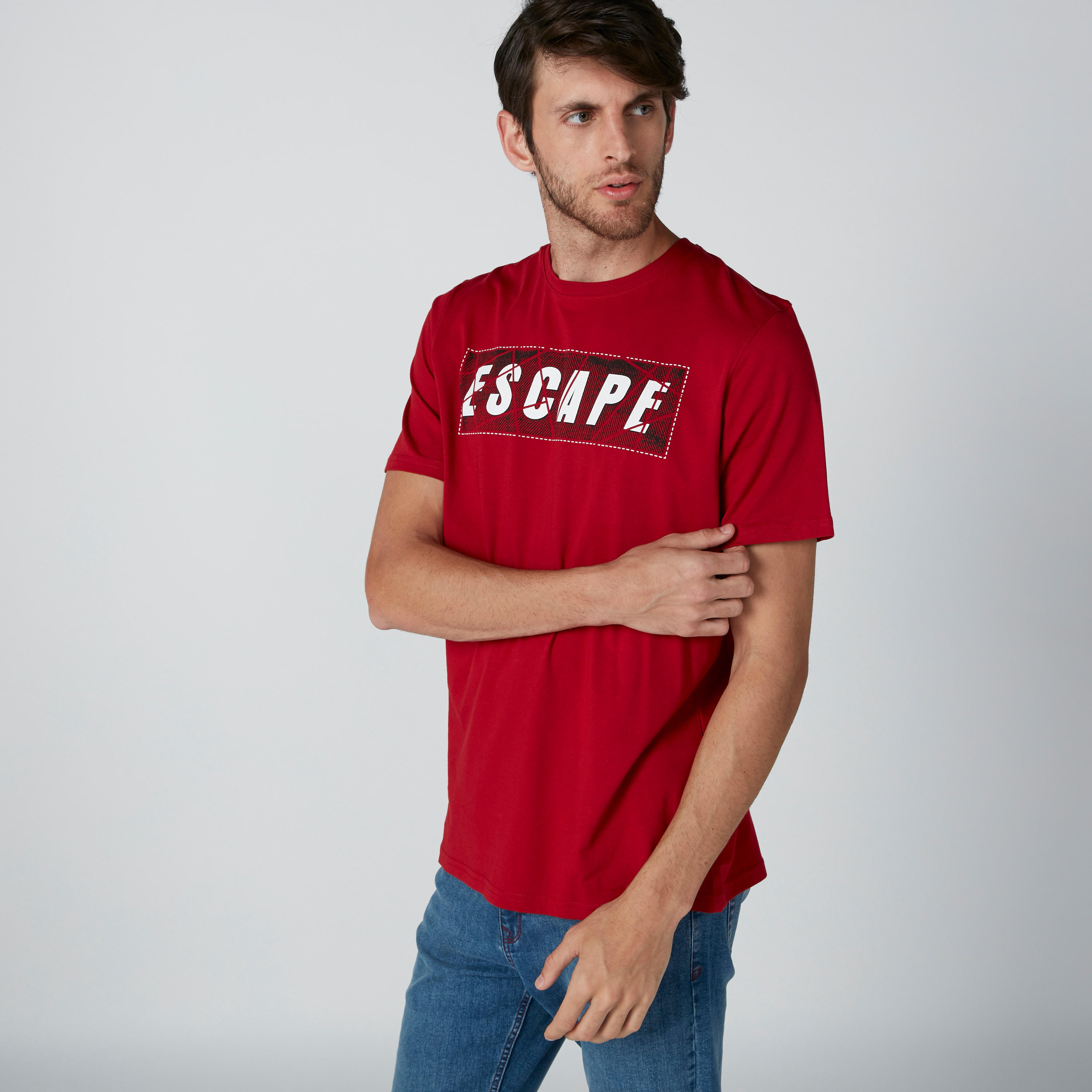 Printed T-Shirt with Short Sleeves-men-clothing-tshirtsandpolos-tshirts-image-3