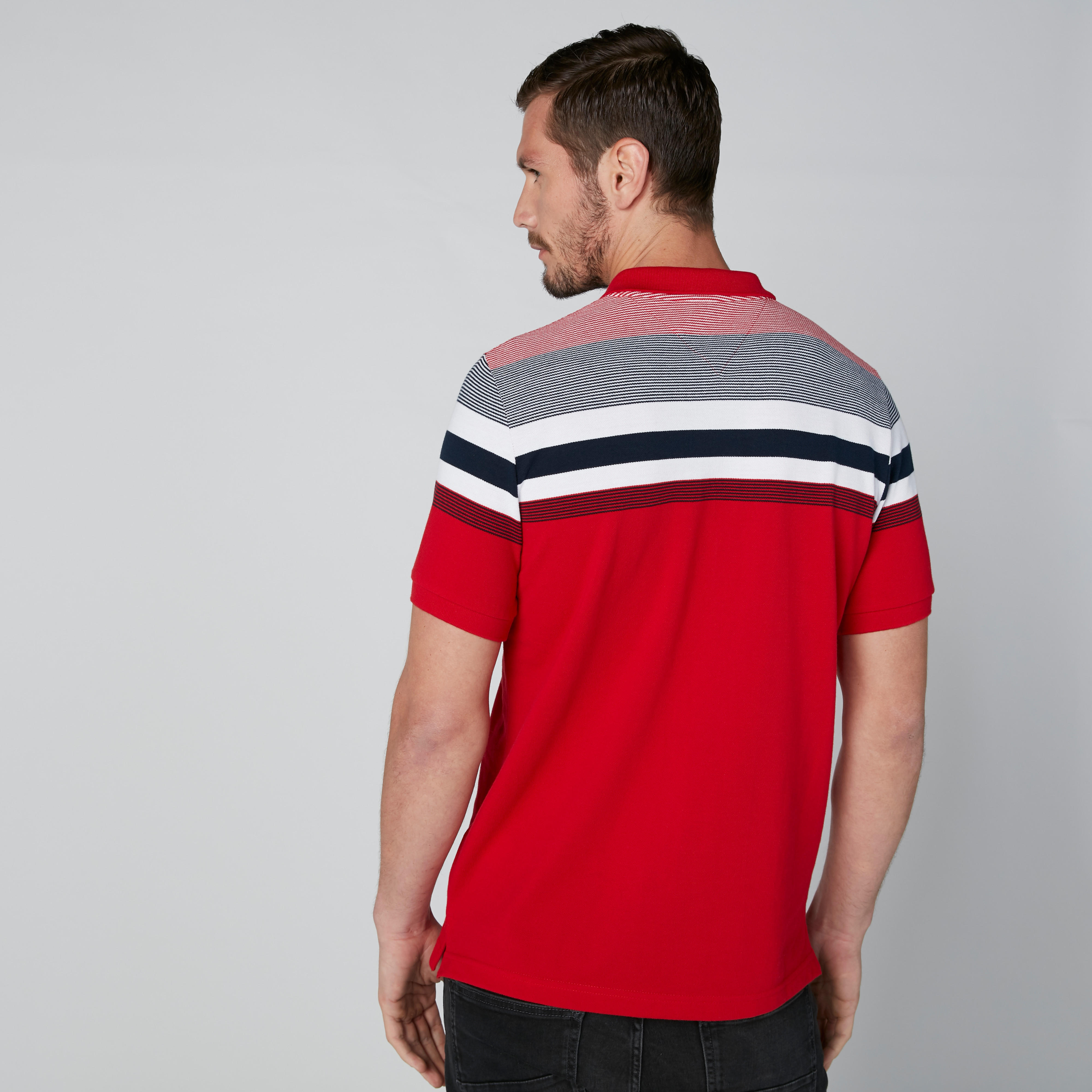 تيشيرت مقلّم بياقة بولو وأكمام قصيرة-men-clothing-tshirtsandpolos-polos-image-2