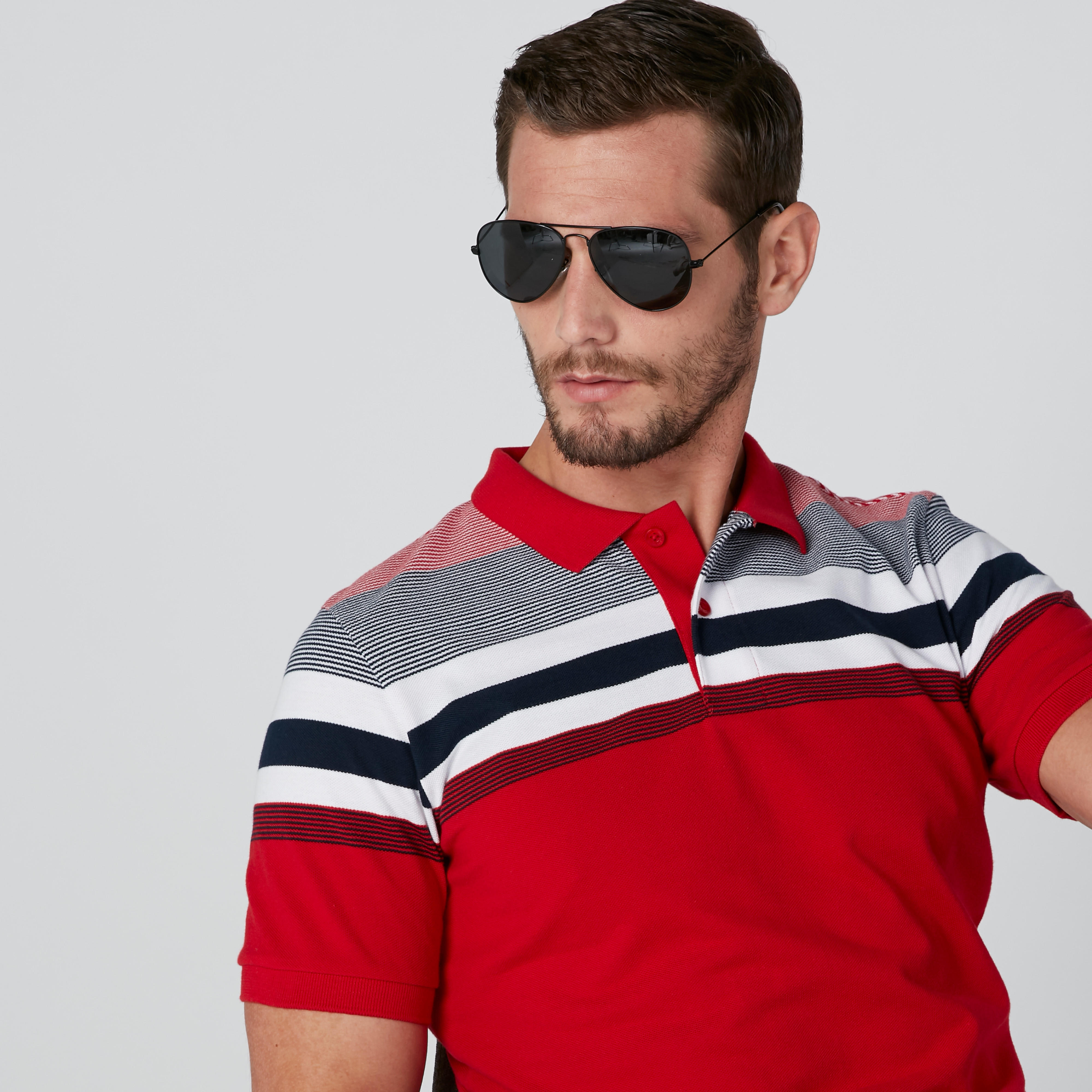 تيشيرت مقلّم بياقة بولو وأكمام قصيرة-men-clothing-tshirtsandpolos-polos-image-4