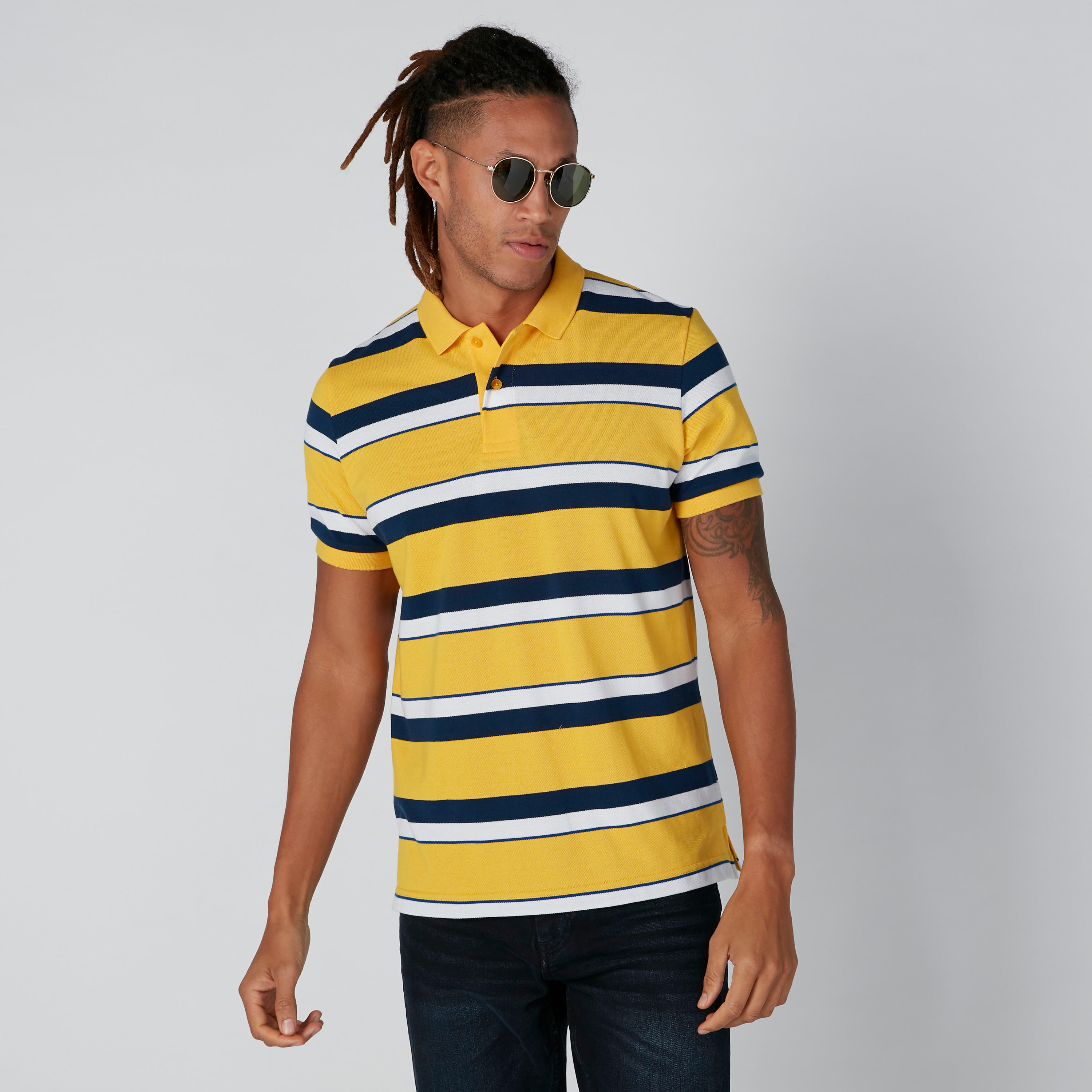 تيشيرت مستدام  مقلّم بياقة بولو-men-clothing-tshirtsandpolos-polos-image-1