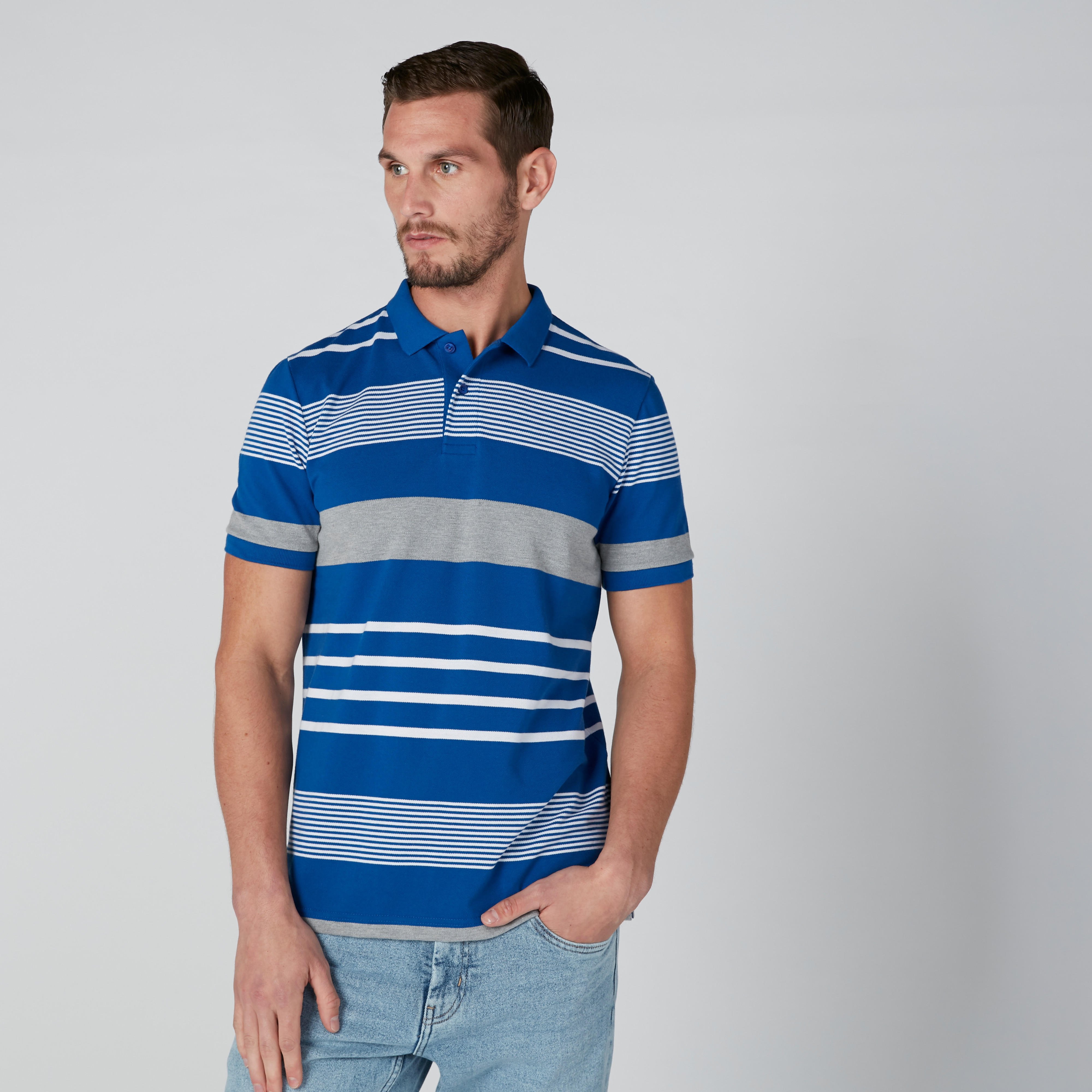 تيشيرت مستدام مقلّم بياقة بولو وأكمام قصيرة-men-clothing-tshirtsandpolos-polos-image-3