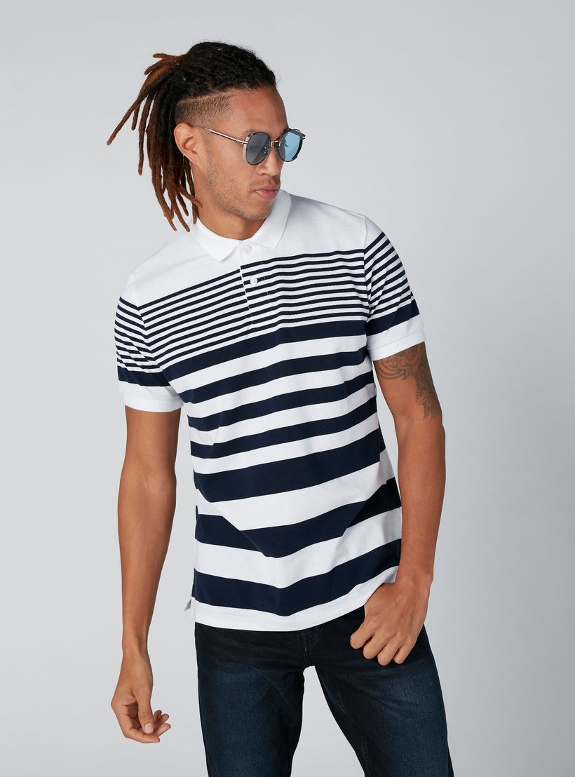 تيشيرت مستدام بولو مقلّم بأكمام قصيرة-men-clothing-tshirtsandpolos-polos-image-3