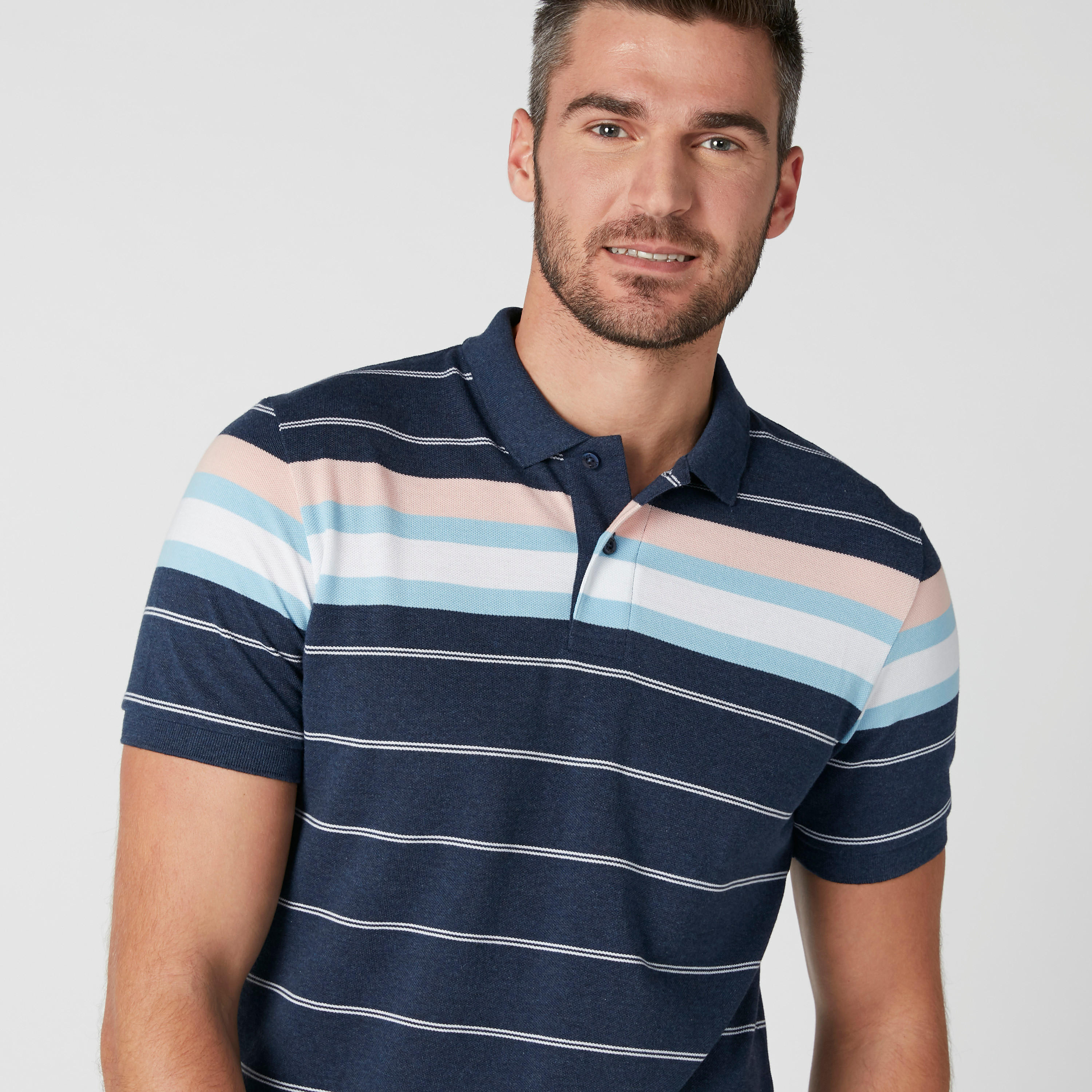 Sustainable Striped T-Shirt in Regukar Fit with Polo Neck-men-clothing-tshirtsandpolos-polos-image-9