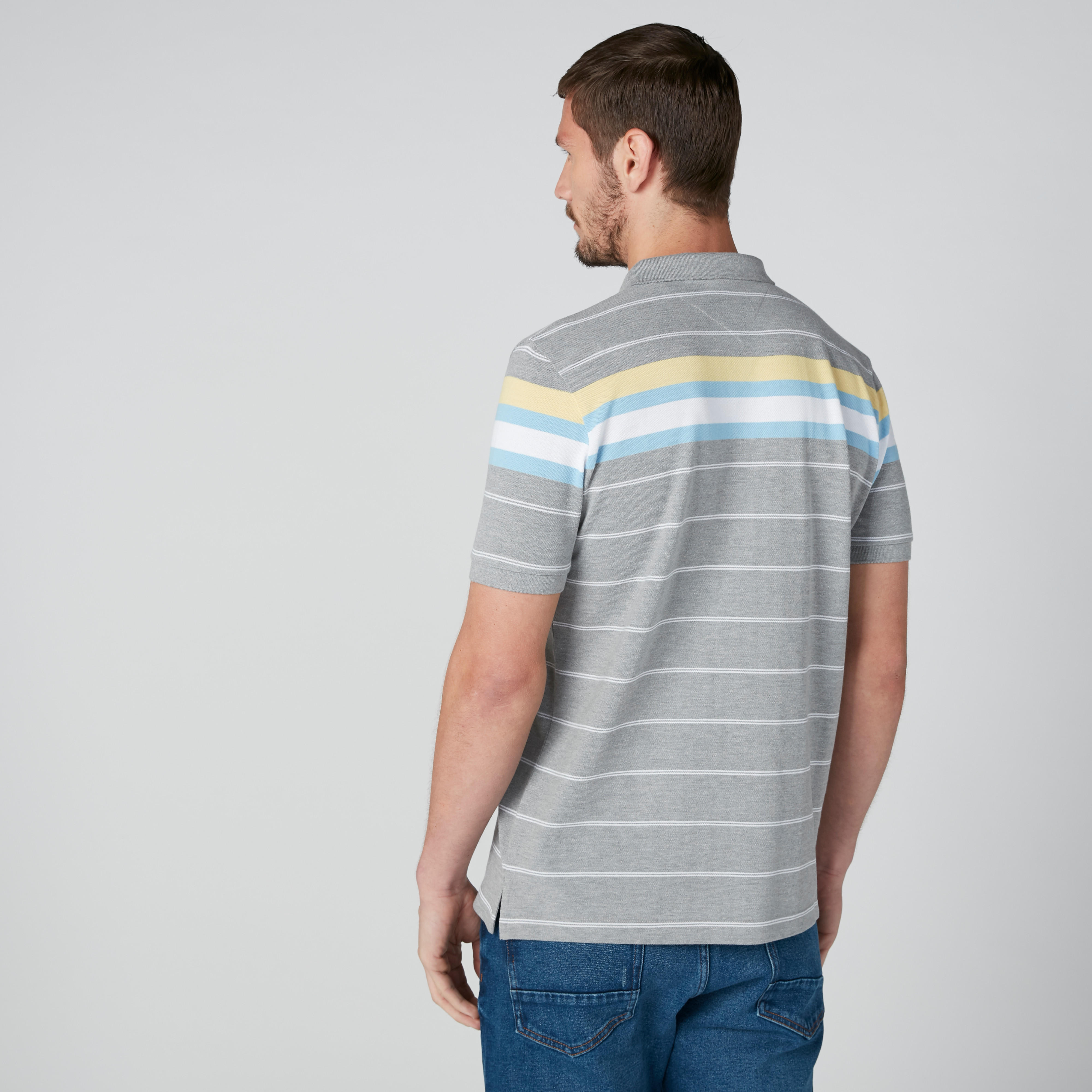 Sustainable Striped T-Shirt in Regukar Fit with Polo Neck-men-clothing-tshirtsandpolos-polos-image-2