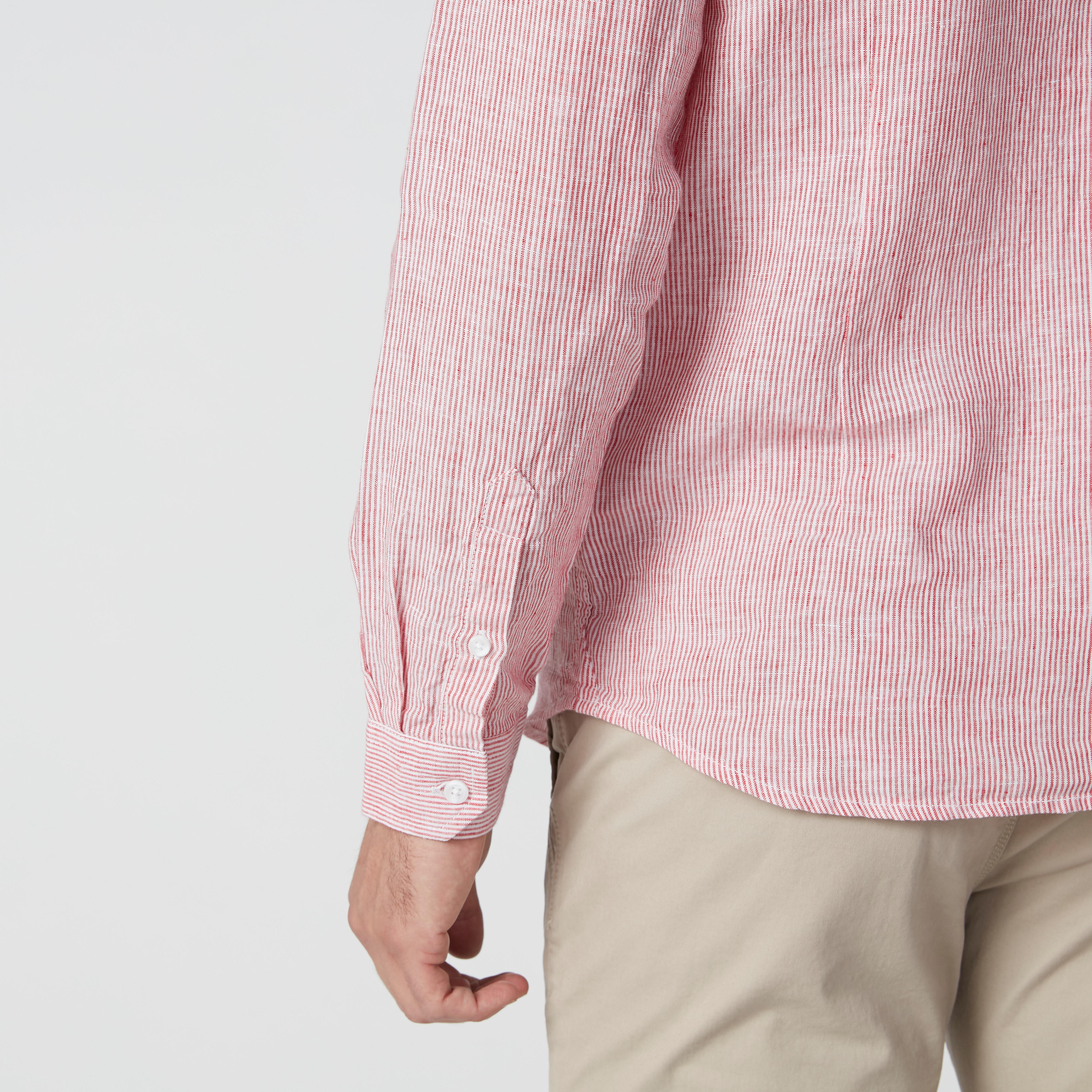 قميص مقلّم بأكمام طويلة وأزرار-men-clothing-shirts-image-2