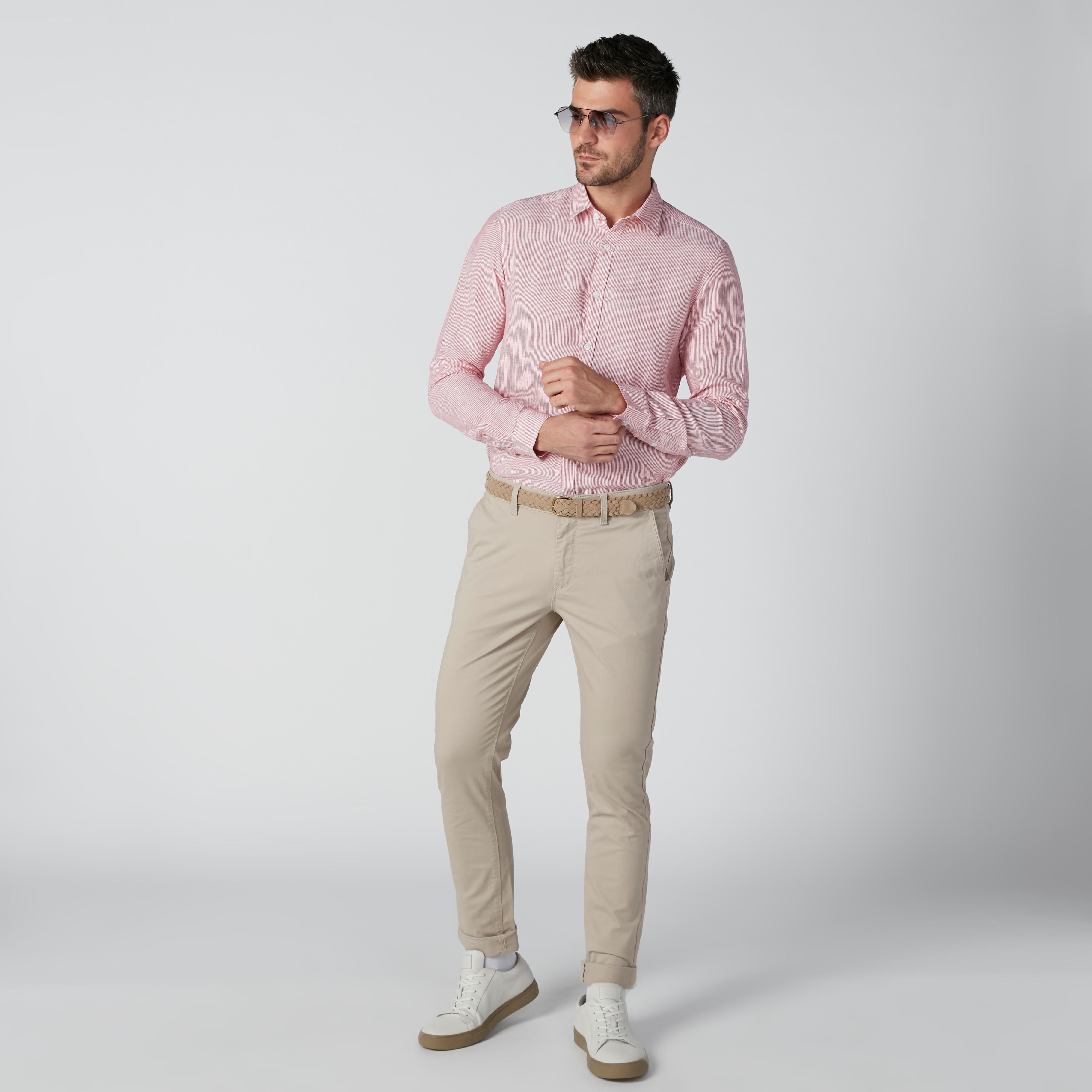 قميص مقلّم بأكمام طويلة وأزرار-men-clothing-shirts-image-1