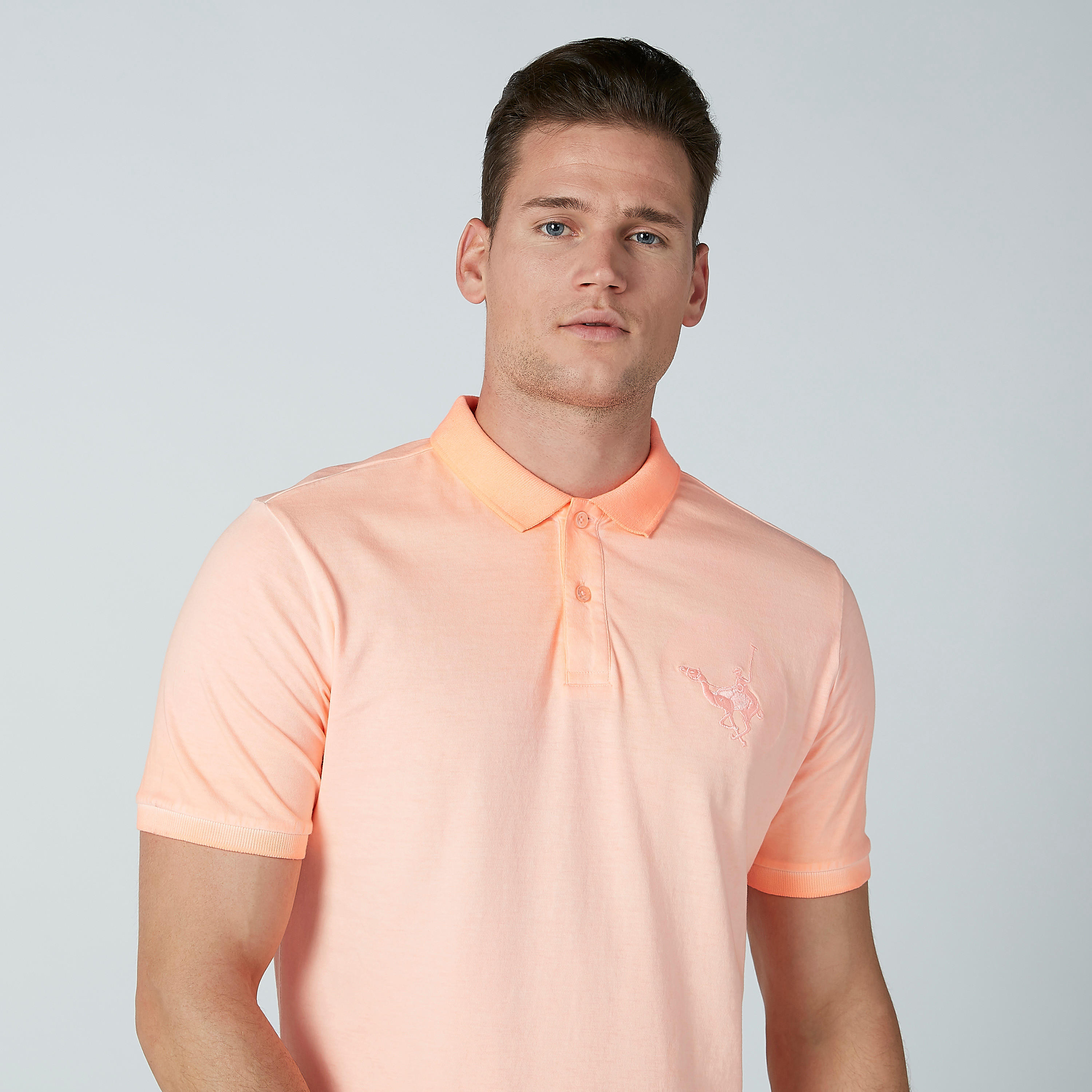 Solid Polo Neck T-shirt with Short Sleeves-men-clothing-tshirtsandpolos-polos-image-5