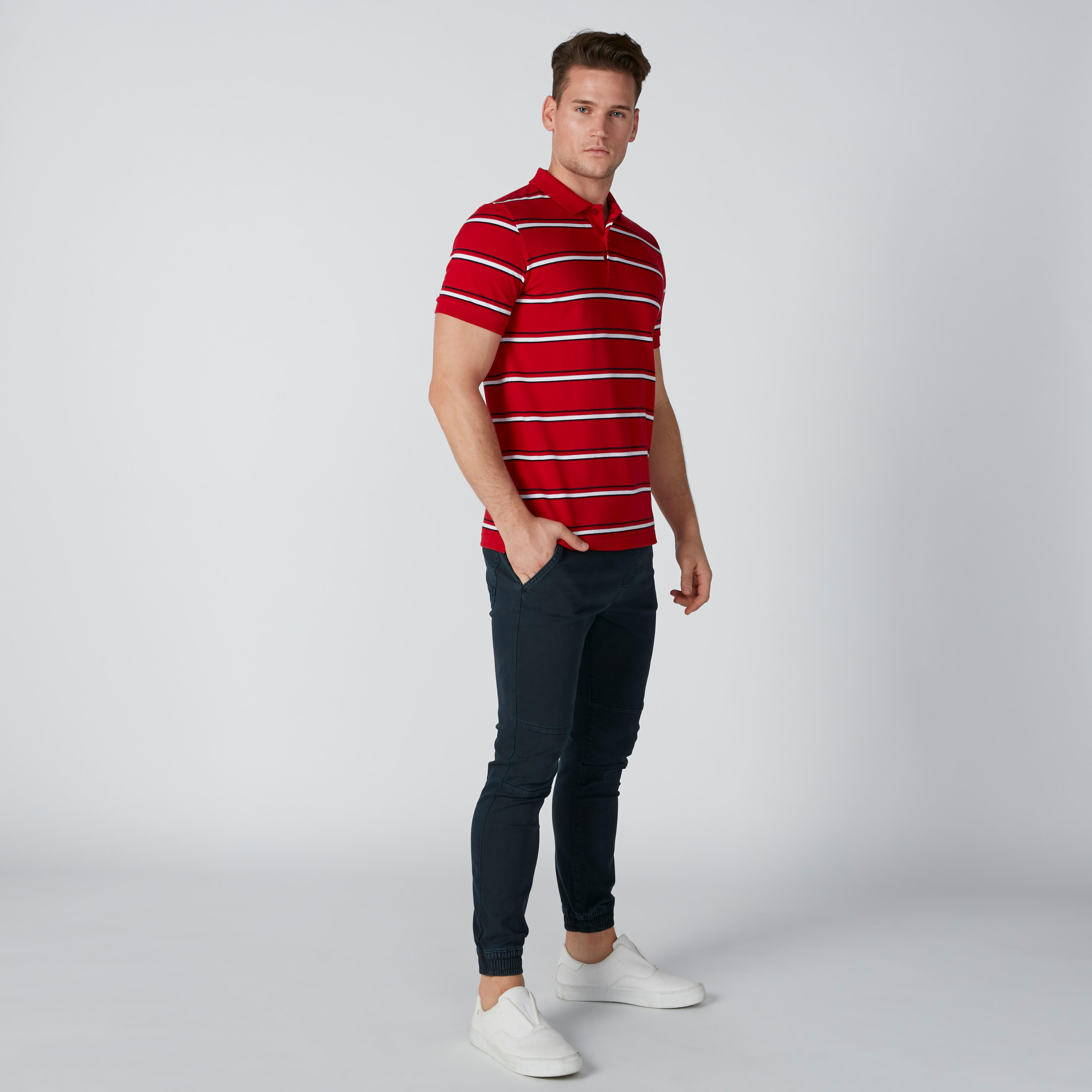 تيشيرت مقلّم بياقة بولو وأكمام قصيرة-men-clothing-tshirtsandpolos-polos-image-1