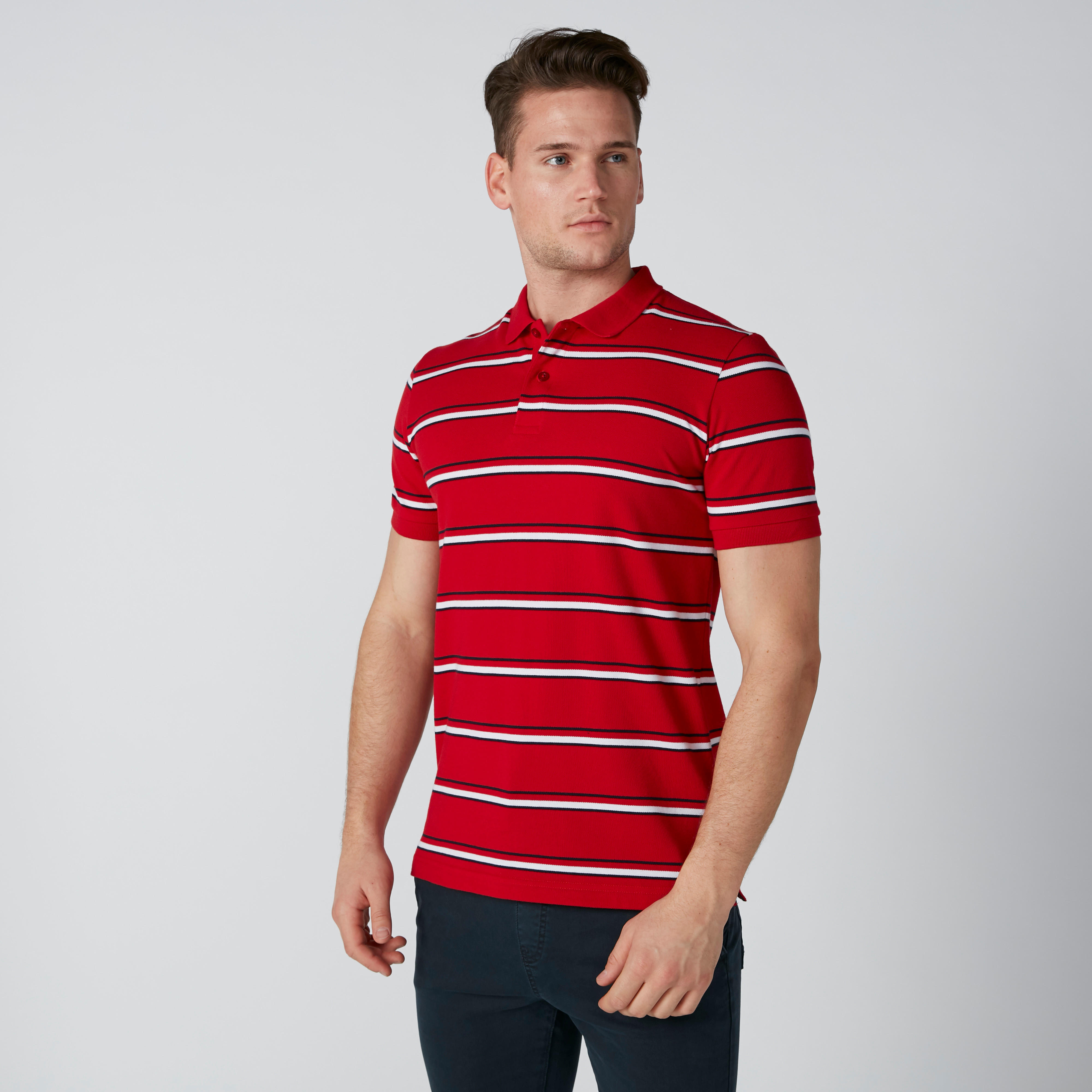 تيشيرت مقلّم بياقة بولو وأكمام قصيرة-men-clothing-tshirtsandpolos-polos-image-3