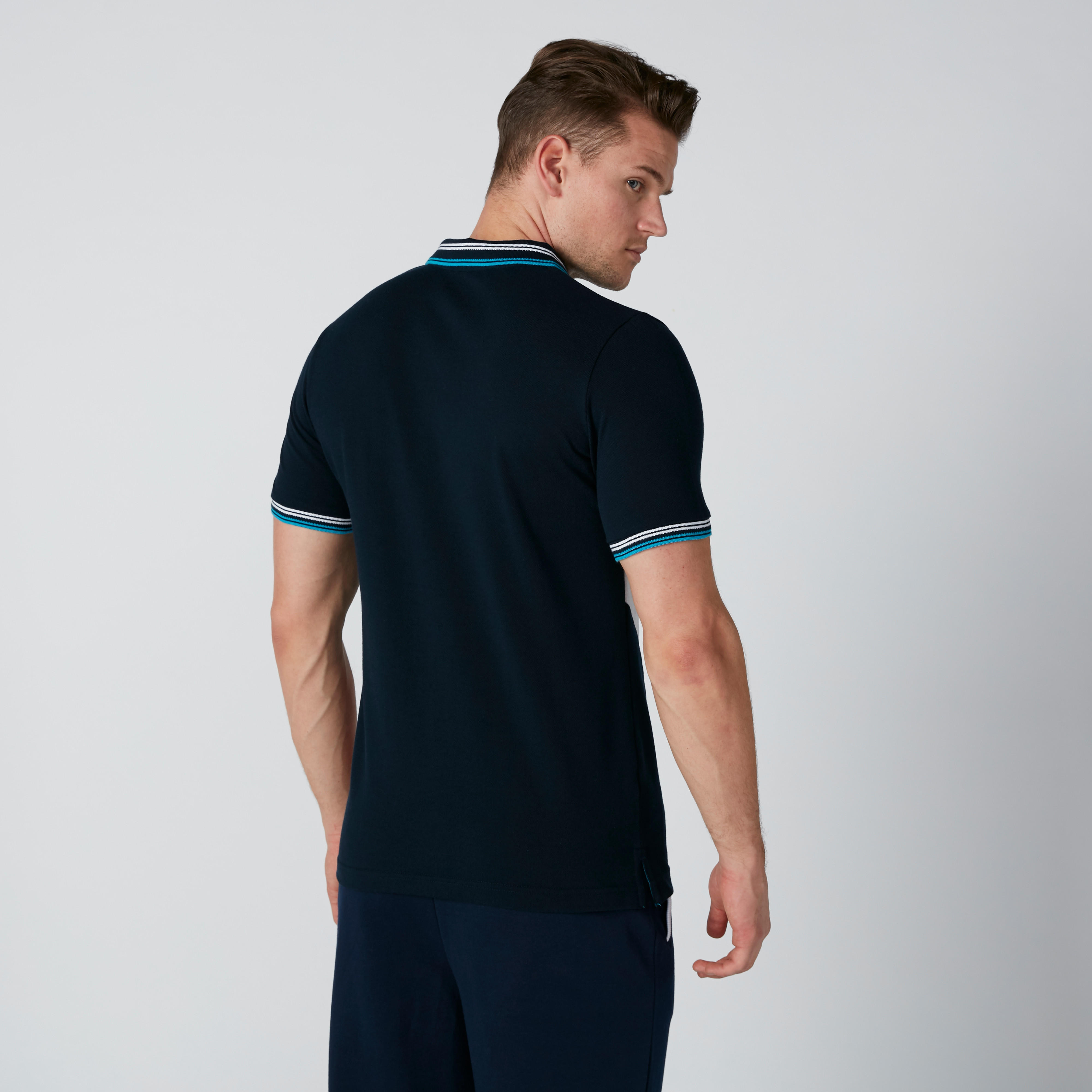 تيشيرت مقلّم بياقة بولو وأكمام قصيرة-men-clothing-tshirtsandpolos-polos-image-2