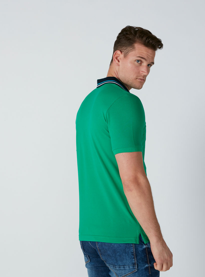 تيشيرت مطرّز بياقة بولو وأكمام قصيرة-men-clothing-tshirtsandpolos-polos-image-2