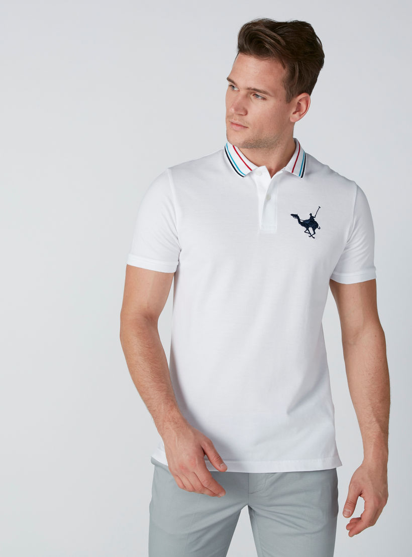 تيشيرت مطرّز بياقة بولو وأكمام قصيرة-men-clothing-tshirtsandpolos-polos-image-2