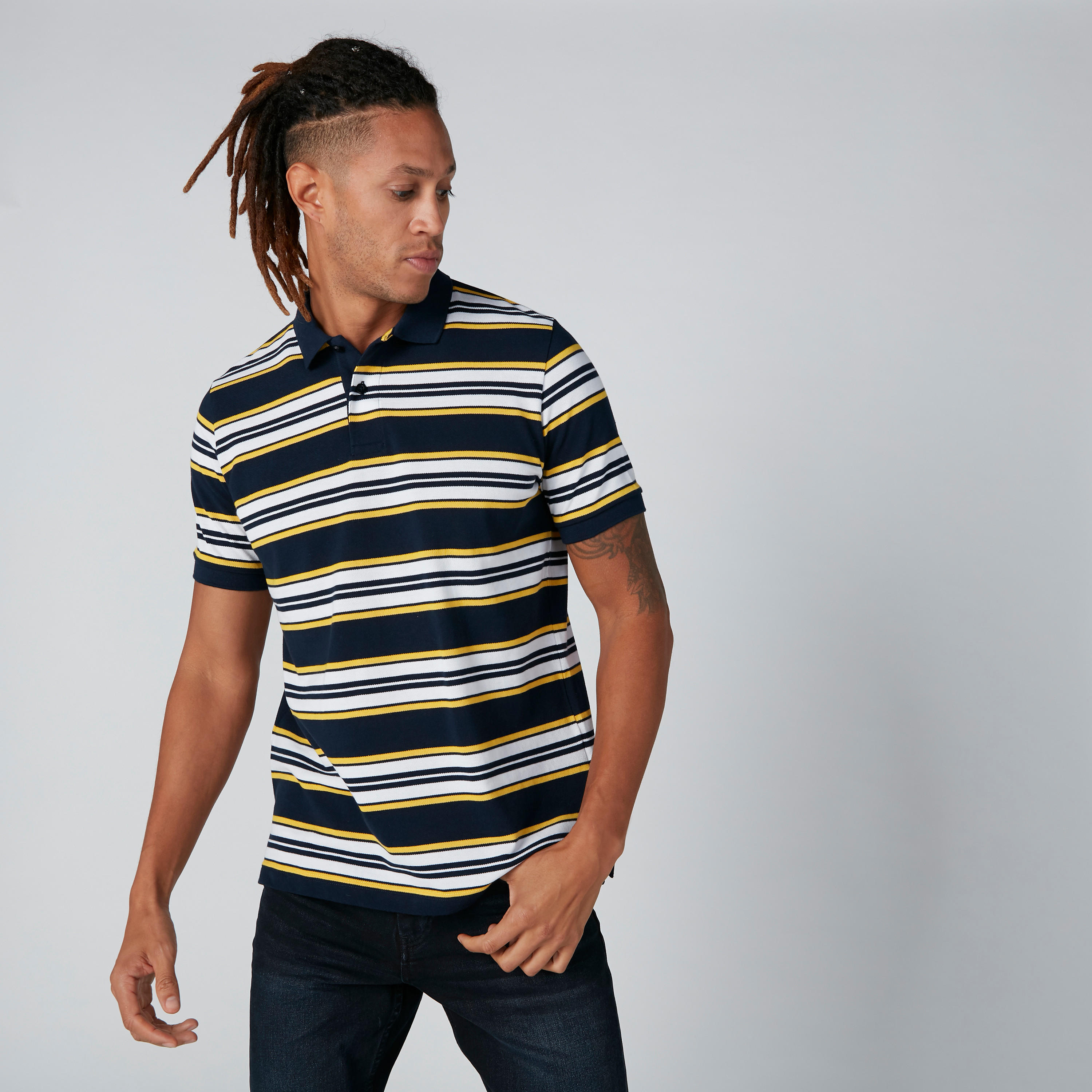 تيشيرت مقلّم بياقة بولو-men-clothing-tshirtsandpolos-polos-image-1