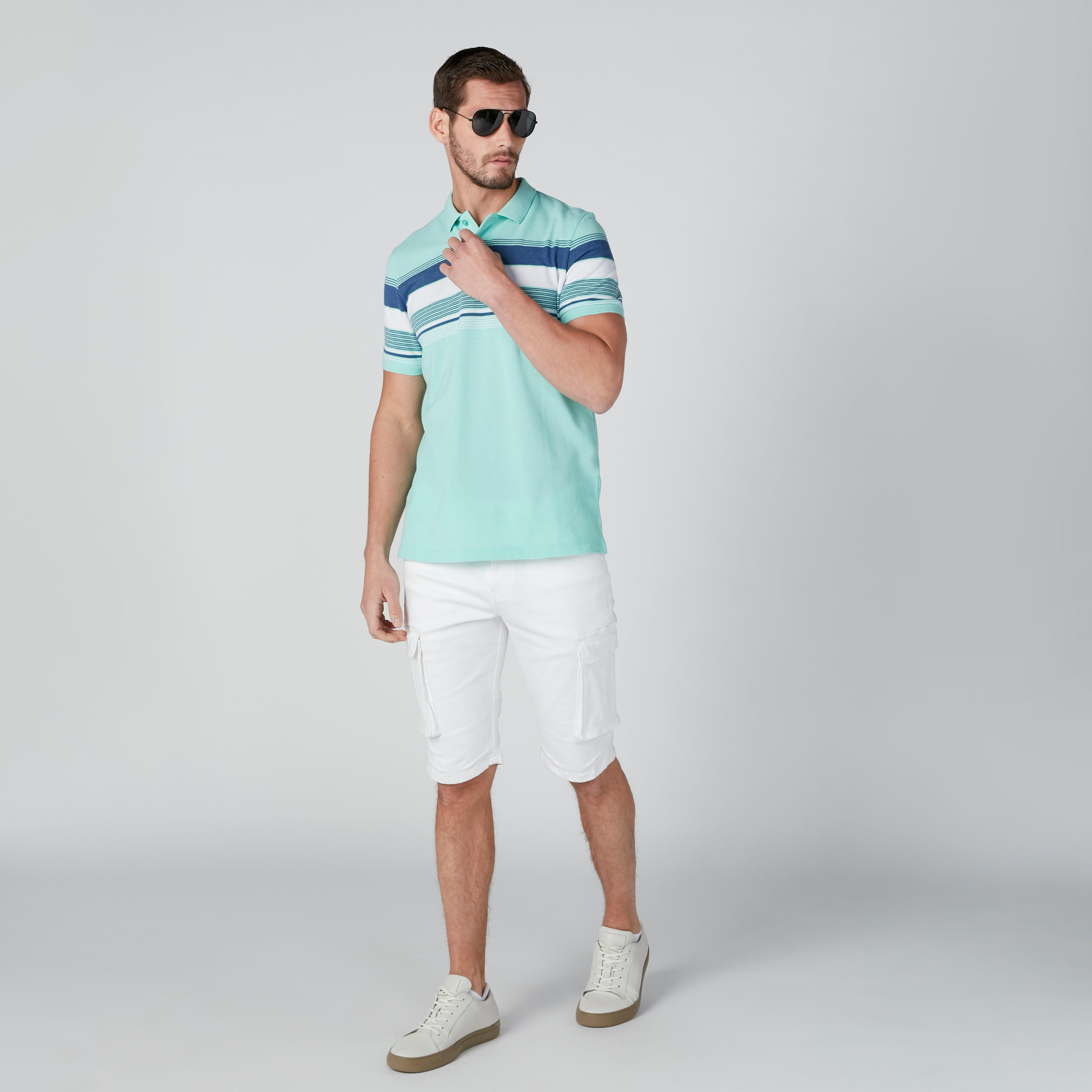 تيشيرت مستدام بولو سليم فيت مقلّم -men-clothing-tshirtsandpolos-polos-image-1
