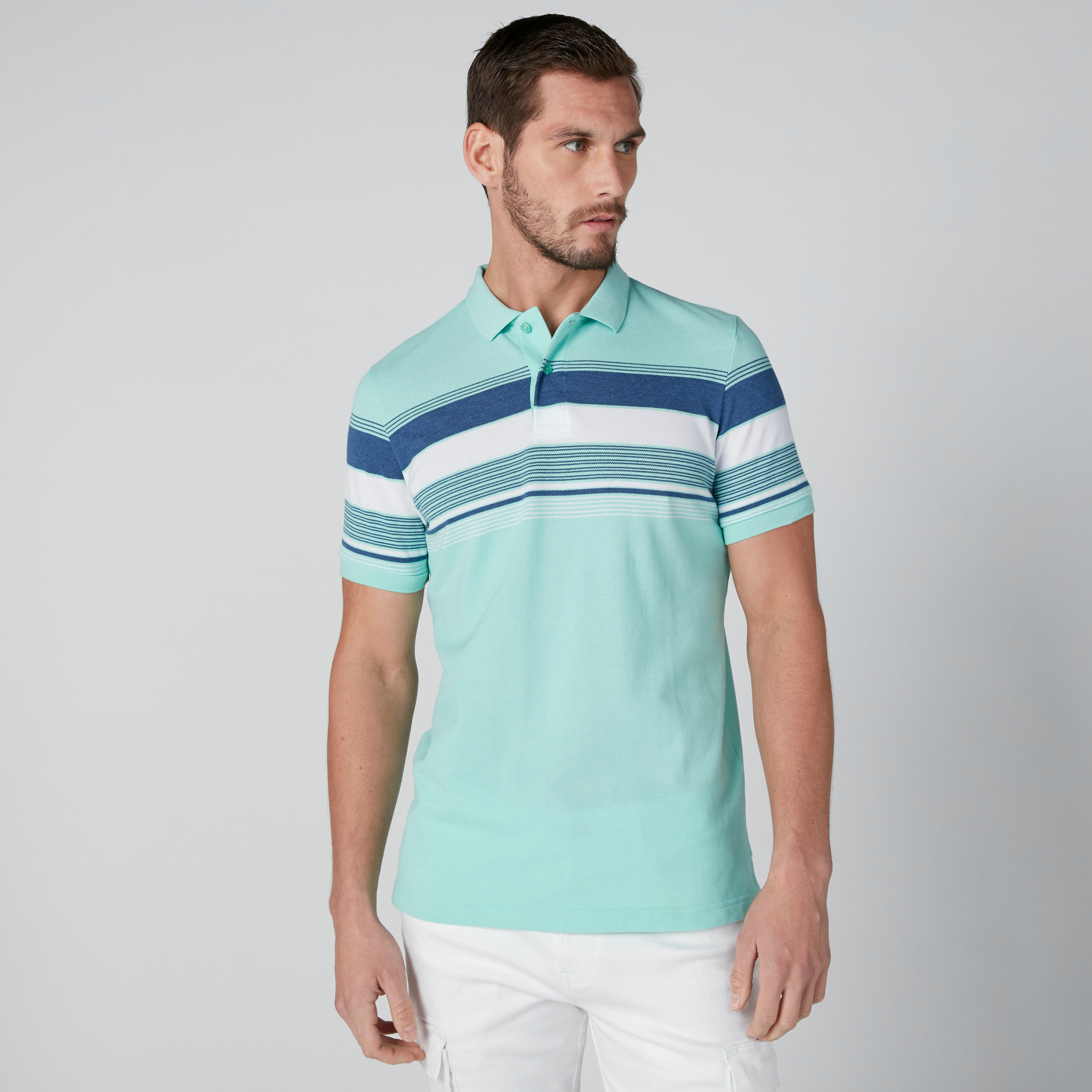 تيشيرت مستدام بولو سليم فيت مقلّم -men-clothing-tshirtsandpolos-polos-image-3