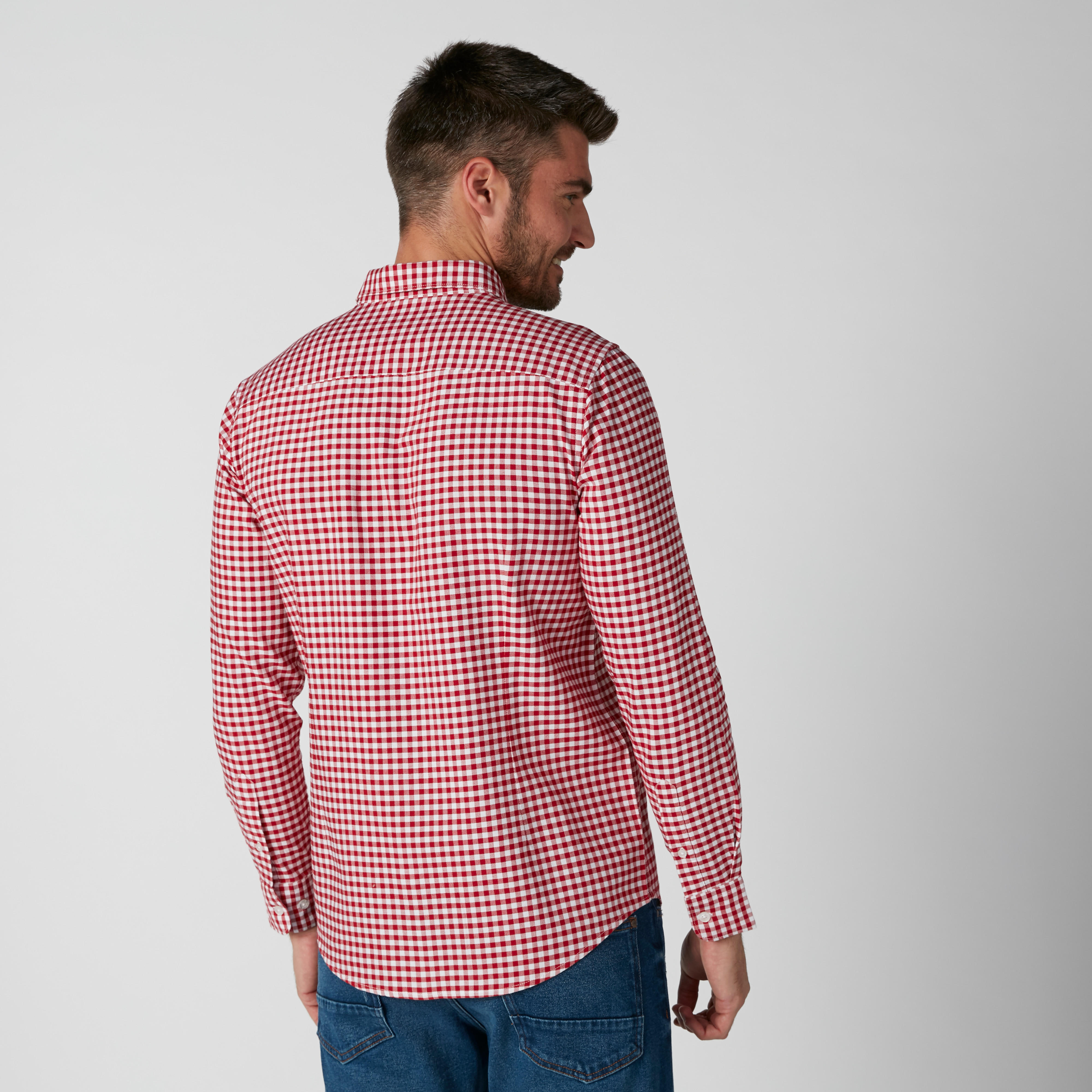 قميص كاروهات بقصّة عادية وأكمام طويلة وأزرار-men-clothing-shirts-image-2