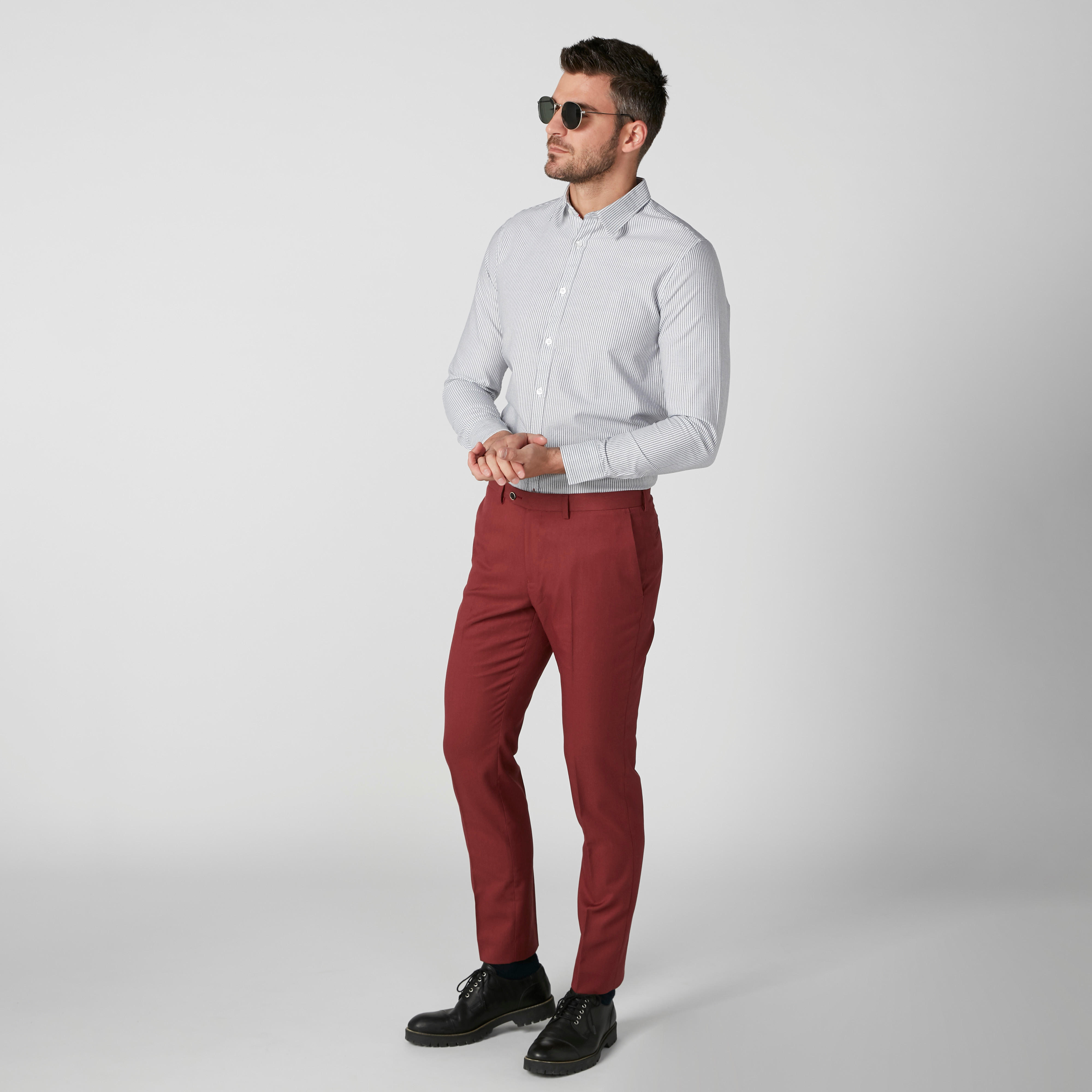 Striped Shirt with Long Sleeves and Complete Placket-men-clothing-shirts-image-3